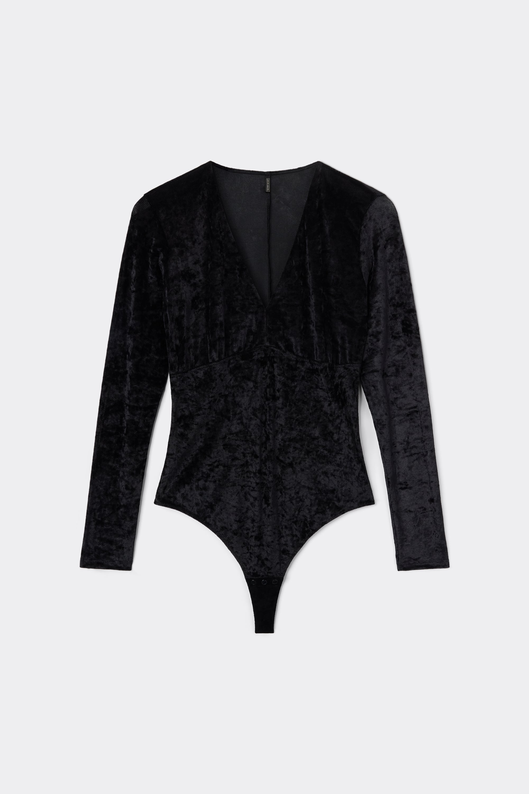 Everyday Luxury Velvet-Like Long Sleeve Bodysuit