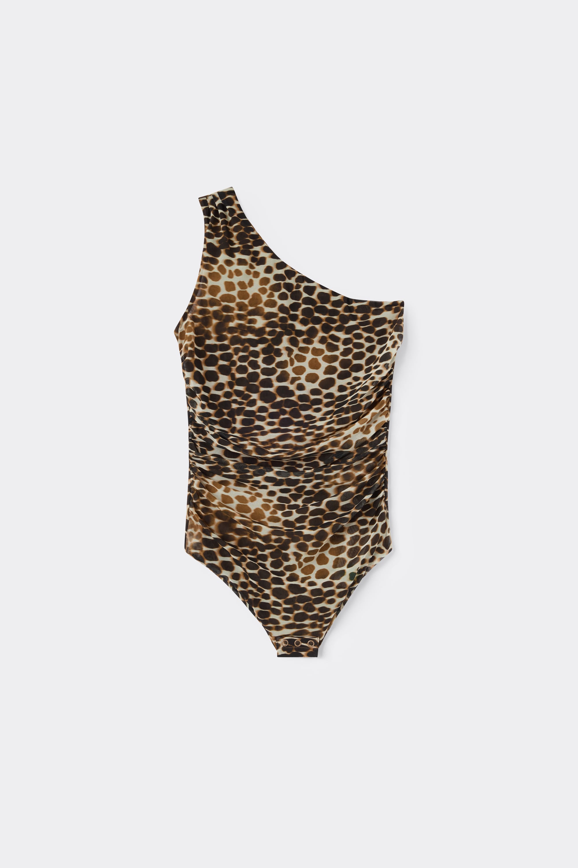 Wildest Dreams Single Shoulder Bodysuit in Printed Tulle