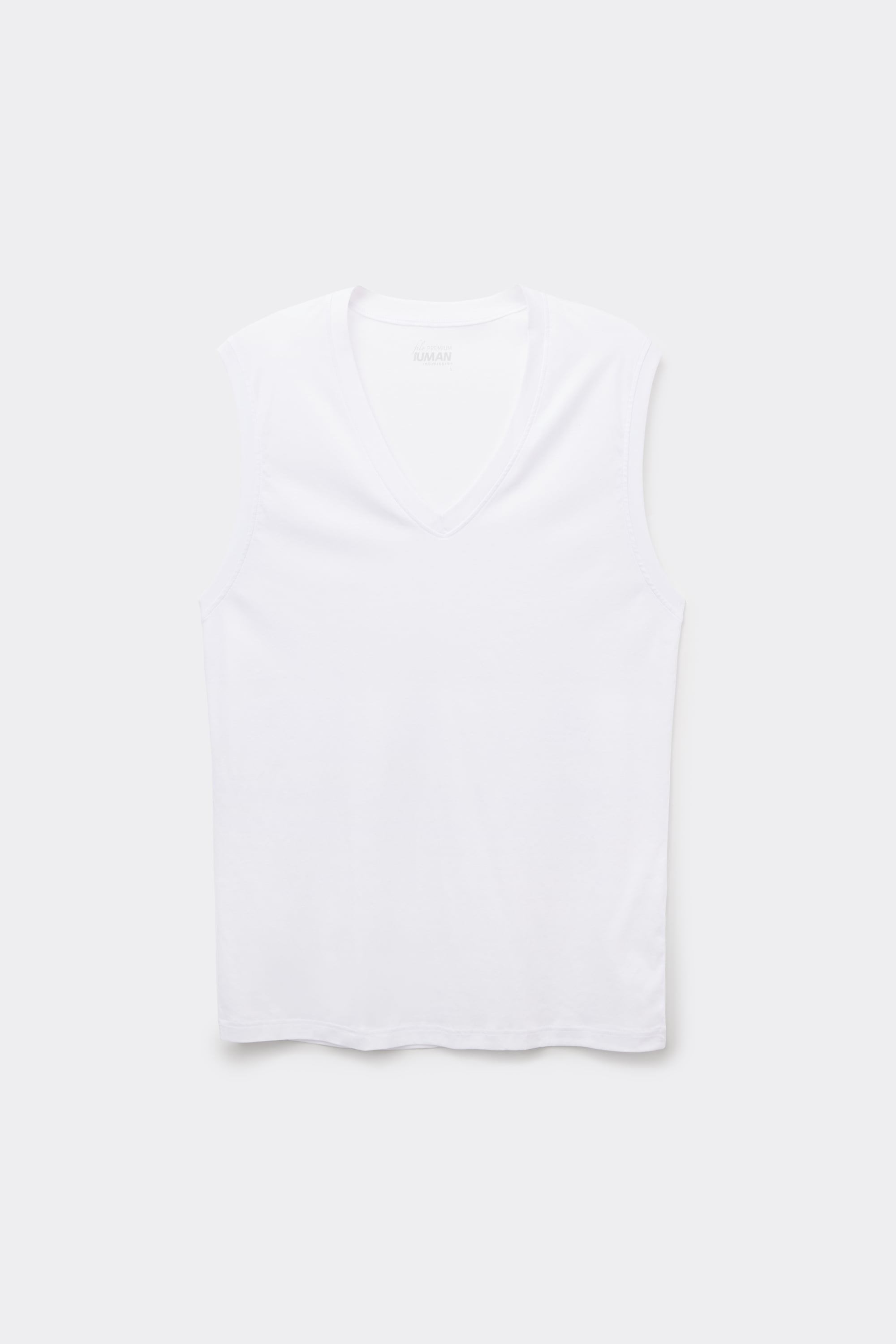V-Neck Tank Top in Mercerized Cotton filo Premium