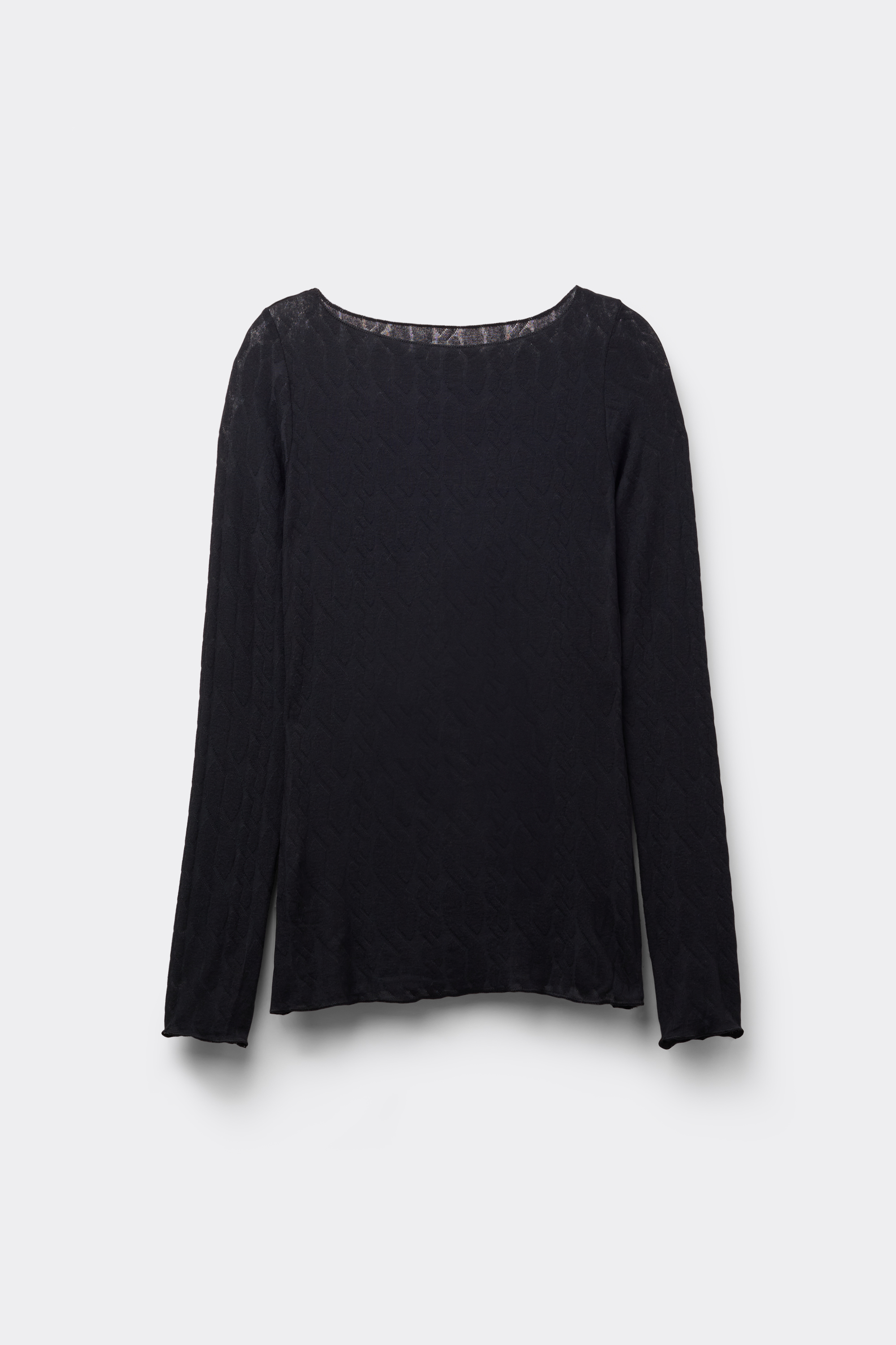 Cable Knit Boatneck Top in Ultralight with Cashmere