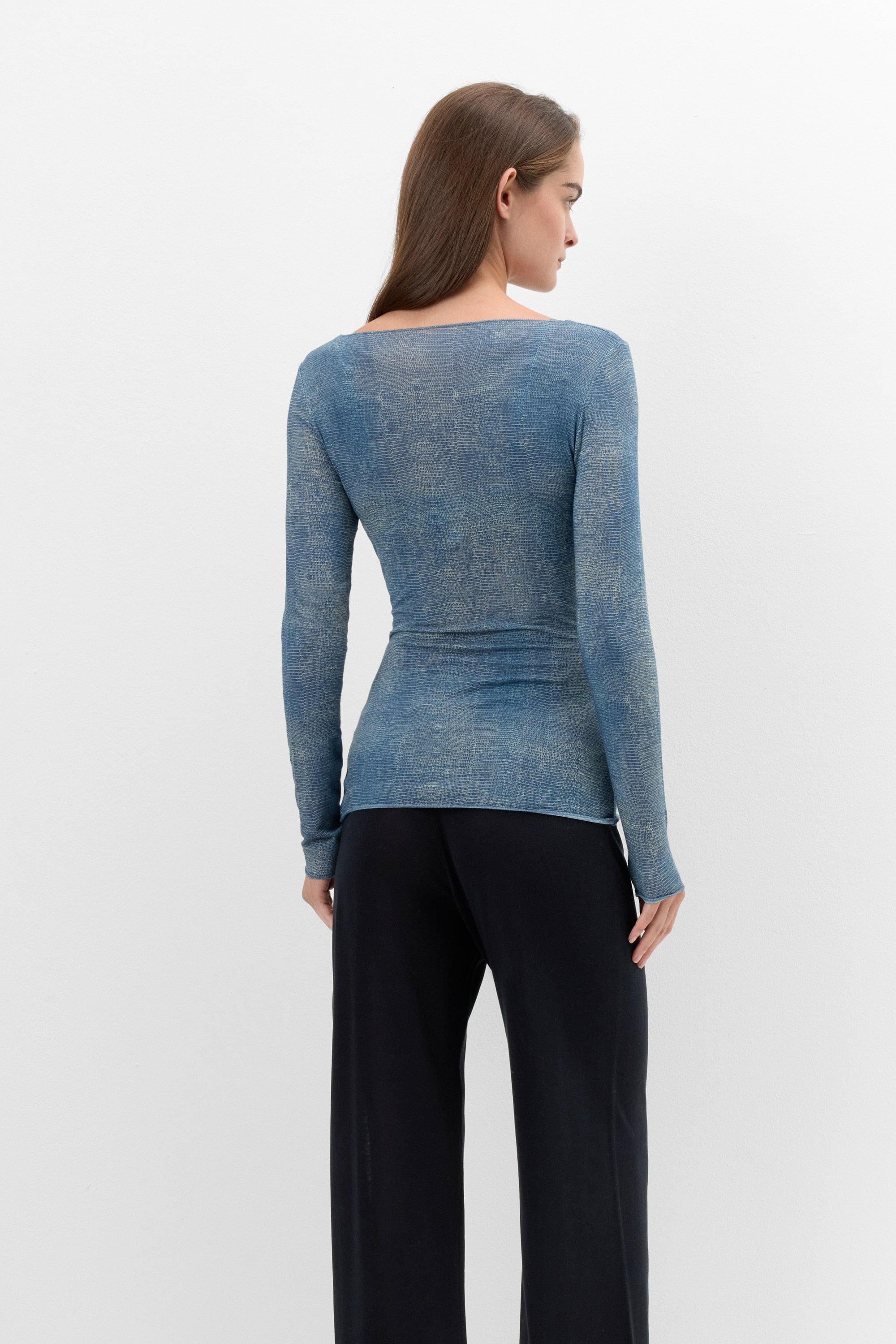 Alternative view of Fanciful Flowers Long Sleeve Top in Ultralight Modal with Cashmere