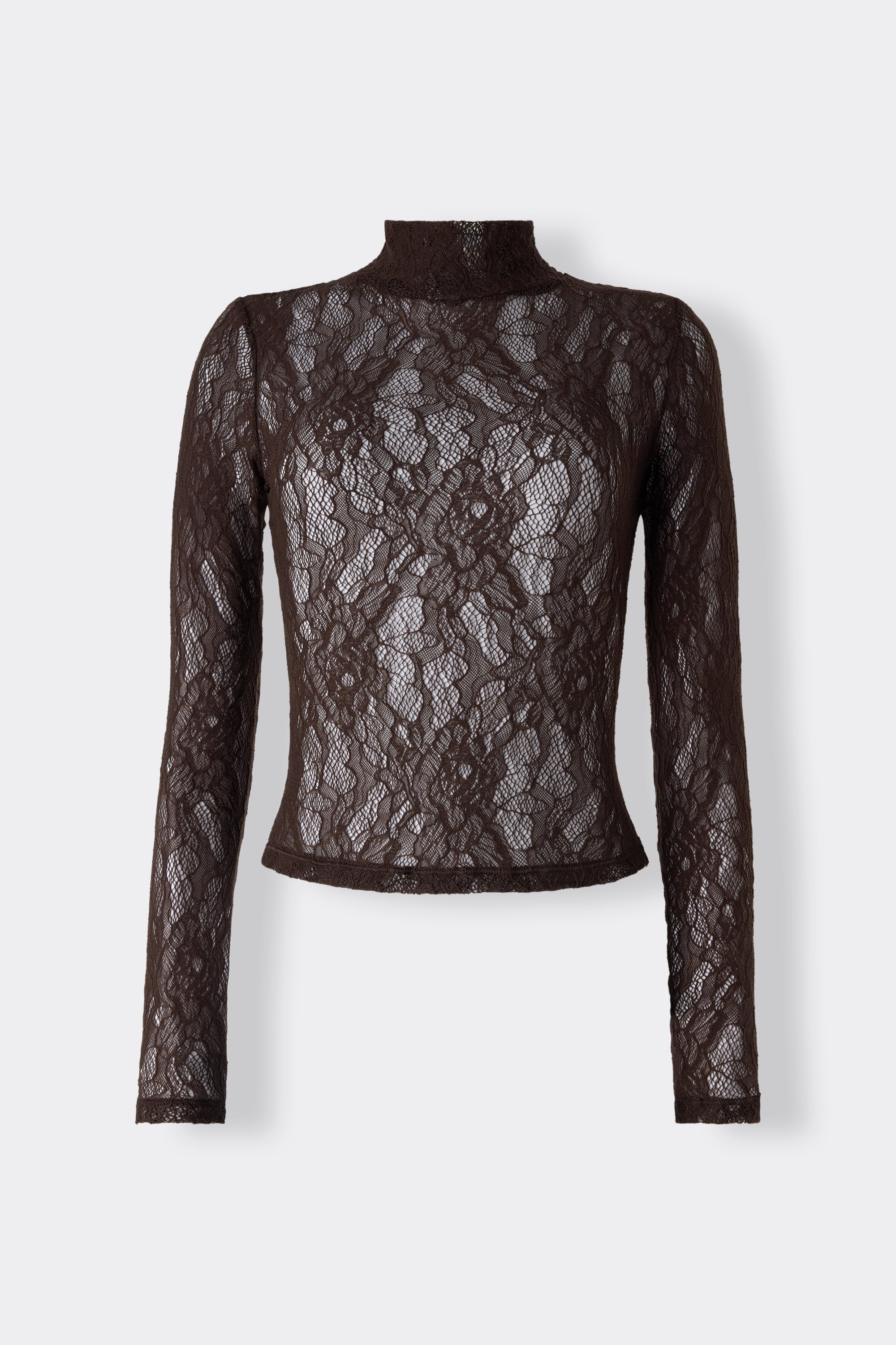 Alternative view of Stretch Lace Long Sleeve Crop Top