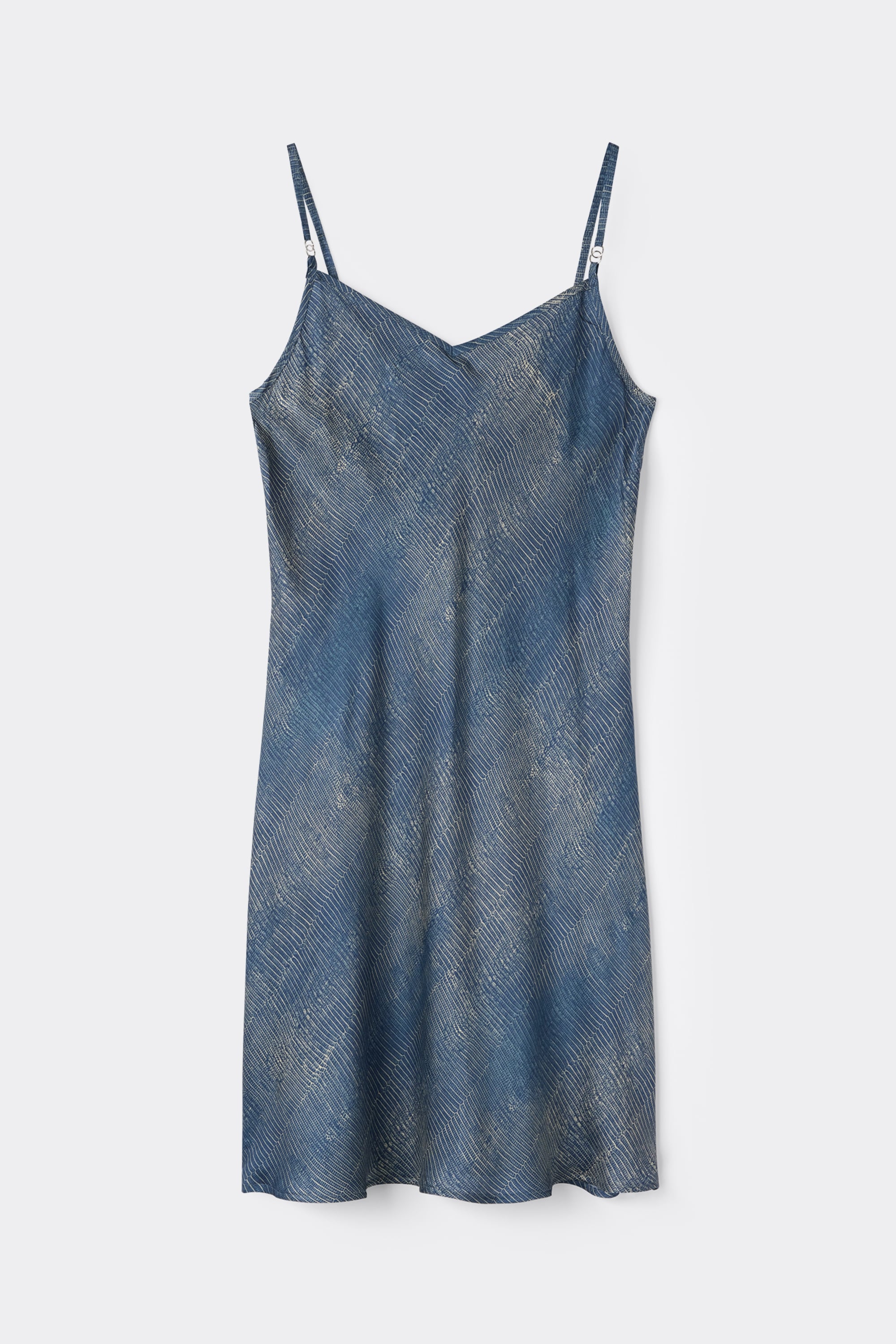 Fanciful Flowers Print Viscose Satin Chemise
