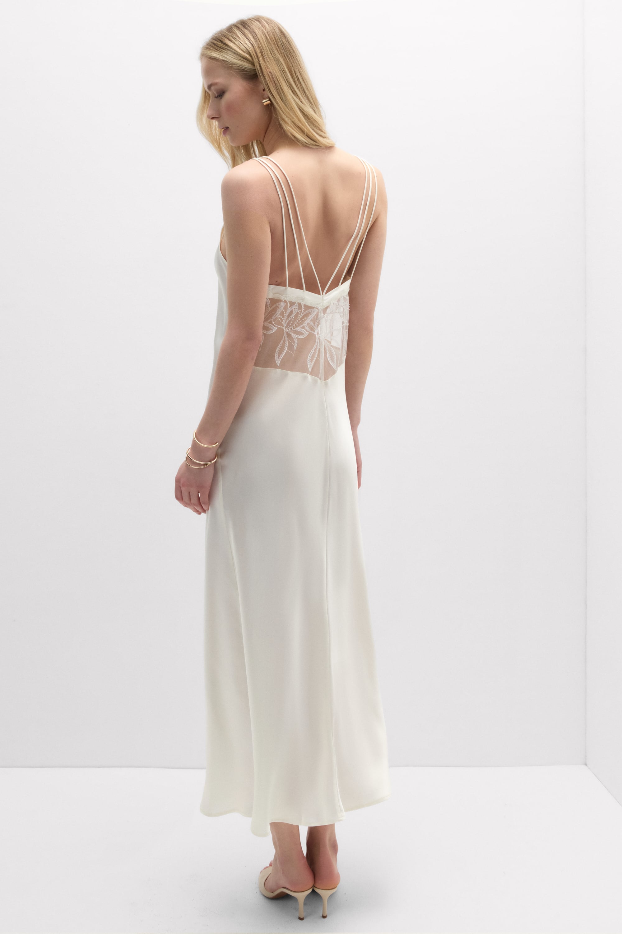 Alternative view of My Forever Love Long Silk and Lace Nightgown
