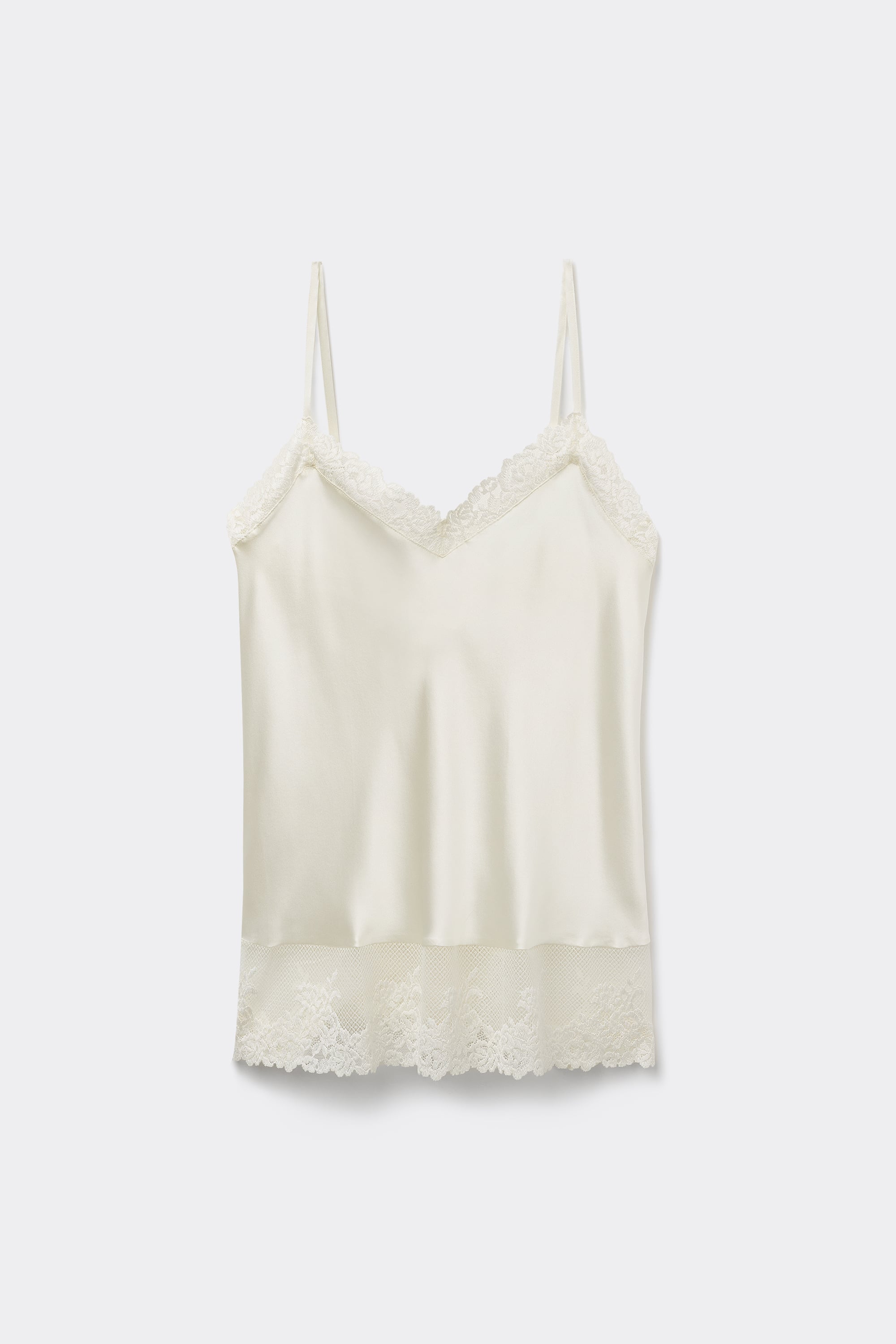 Pretty Flowers Thin Strap Silk Tank Top