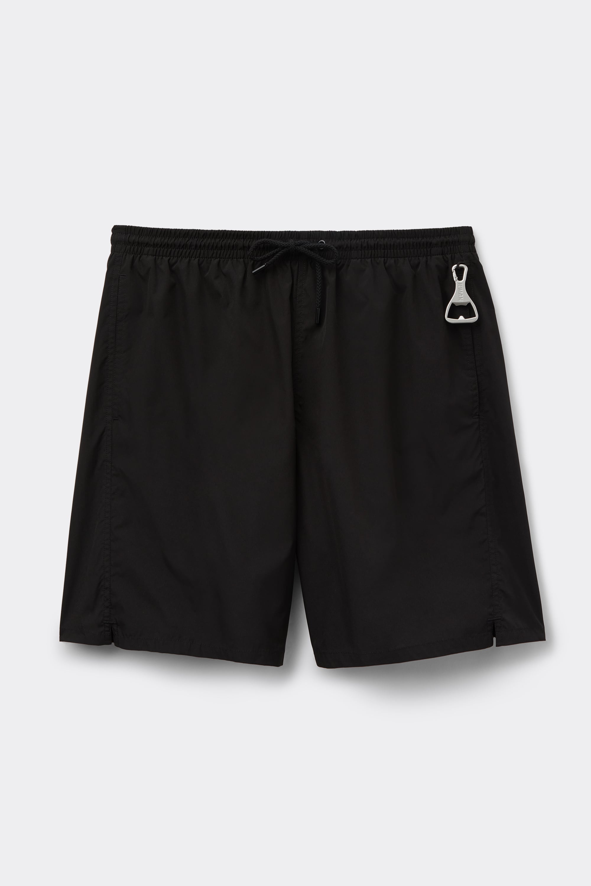 Long Solid Color Swim Trunks