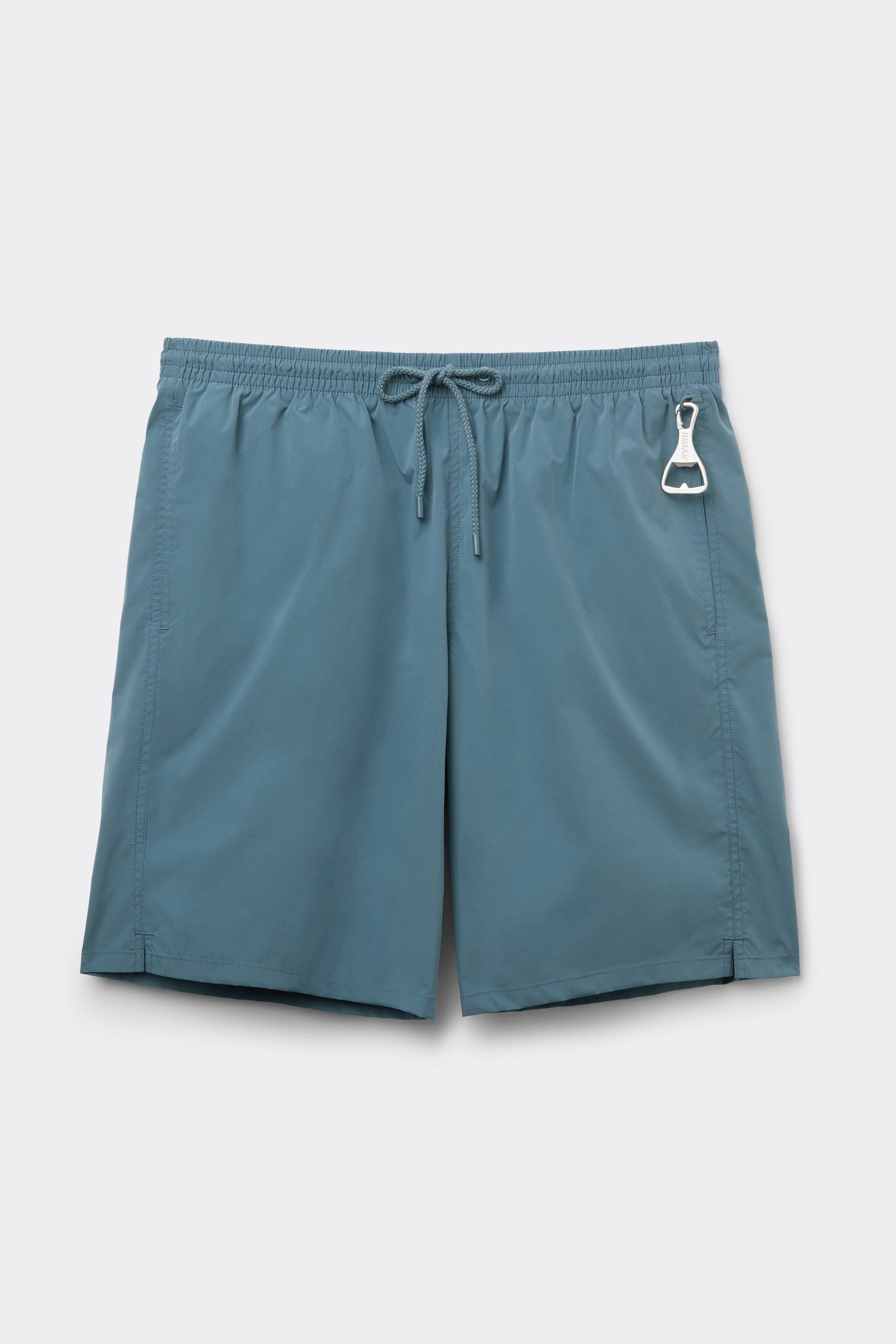 Alternative view of Long Solid Color Swim Trunks