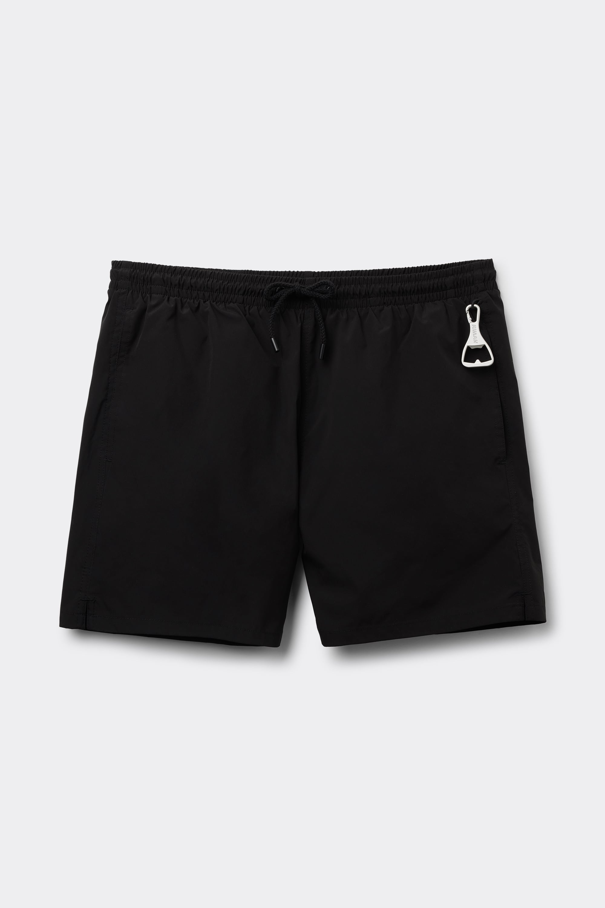 Mid-Length Solid Color Swim Trunks
