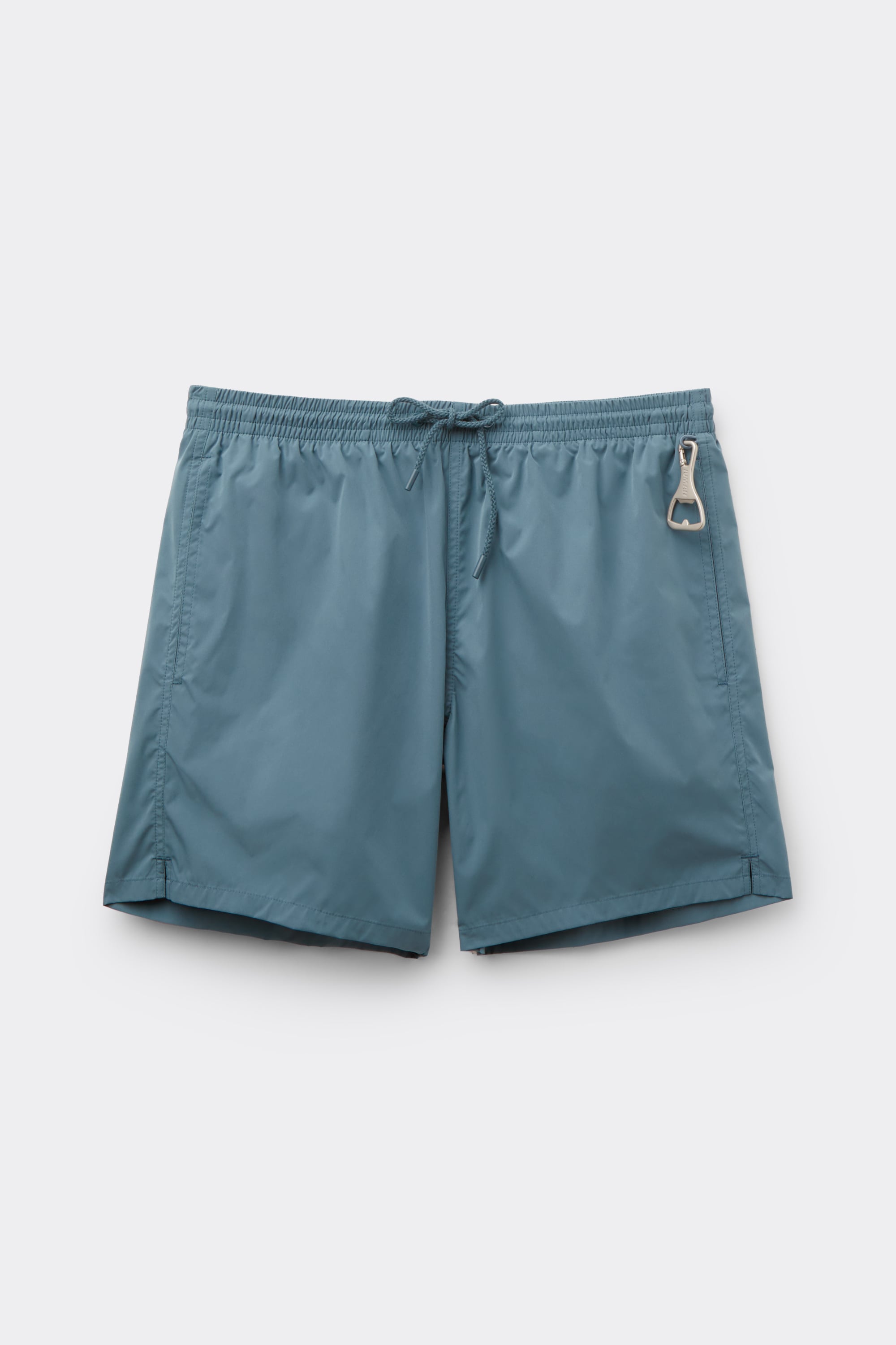 Alternative view of Mid-Length Solid Color Swim Trunks