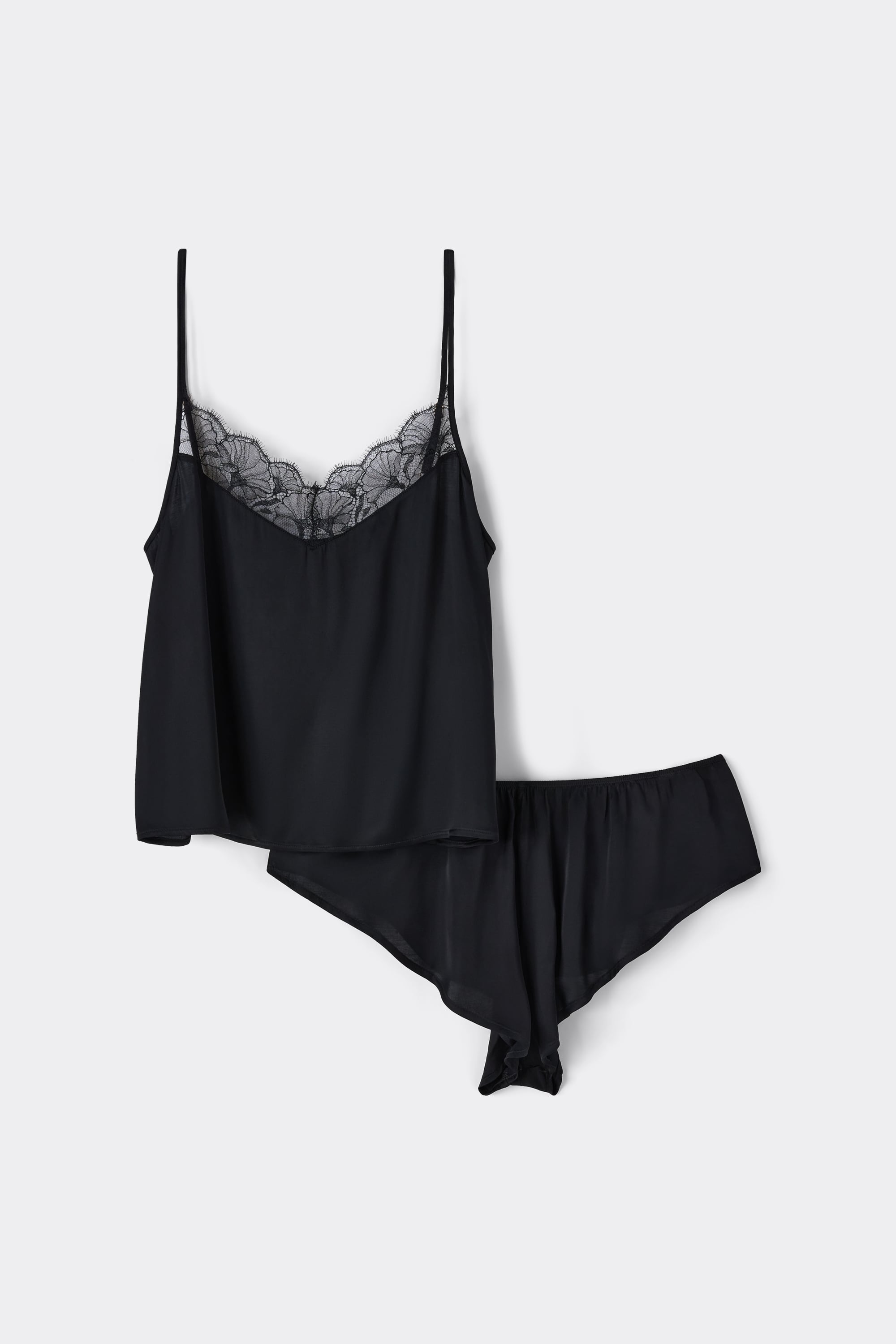 Catching Eyes Viscose Satin and Lace Set