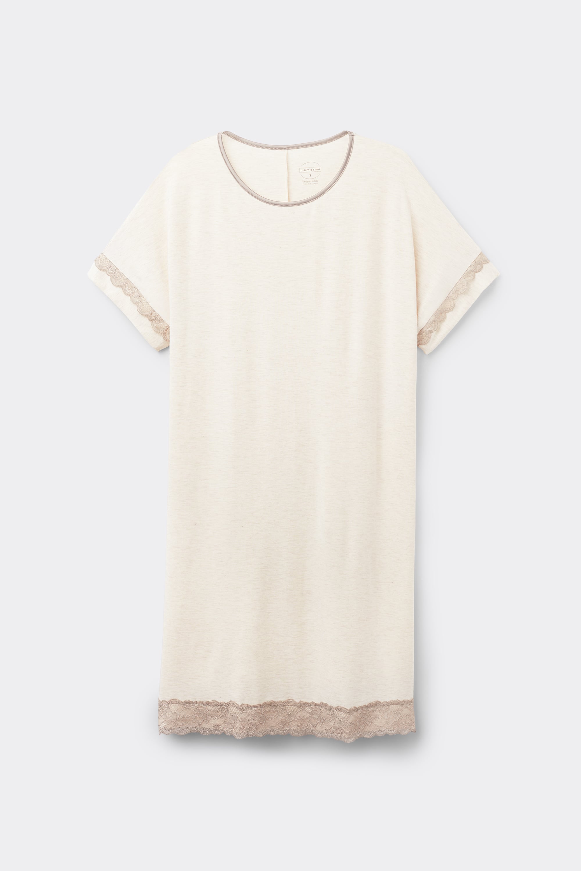Lace Trim Short Sleeve Nightgown