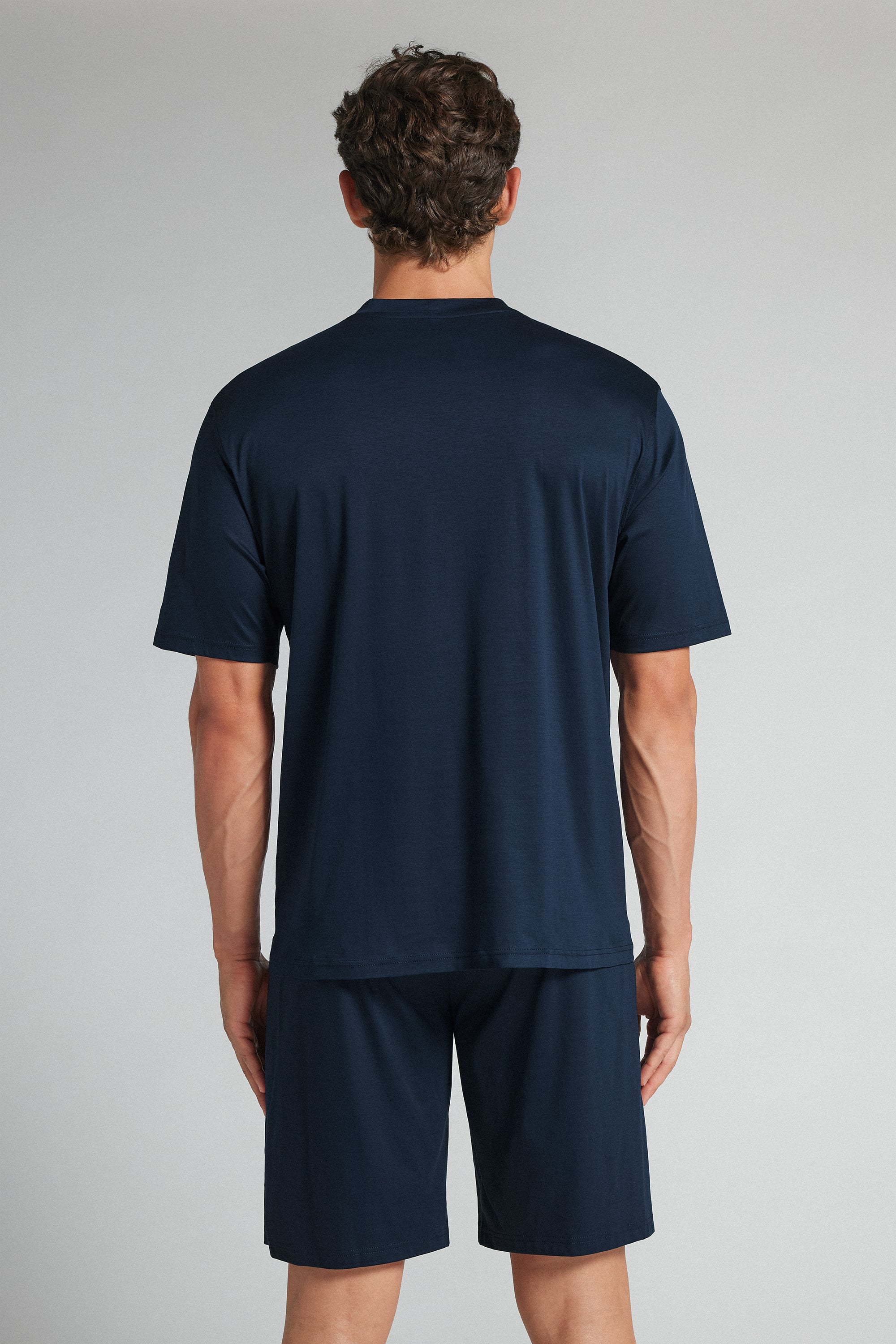 Alternative view of Short Pajamas in Mercerized Cotton filo Premium