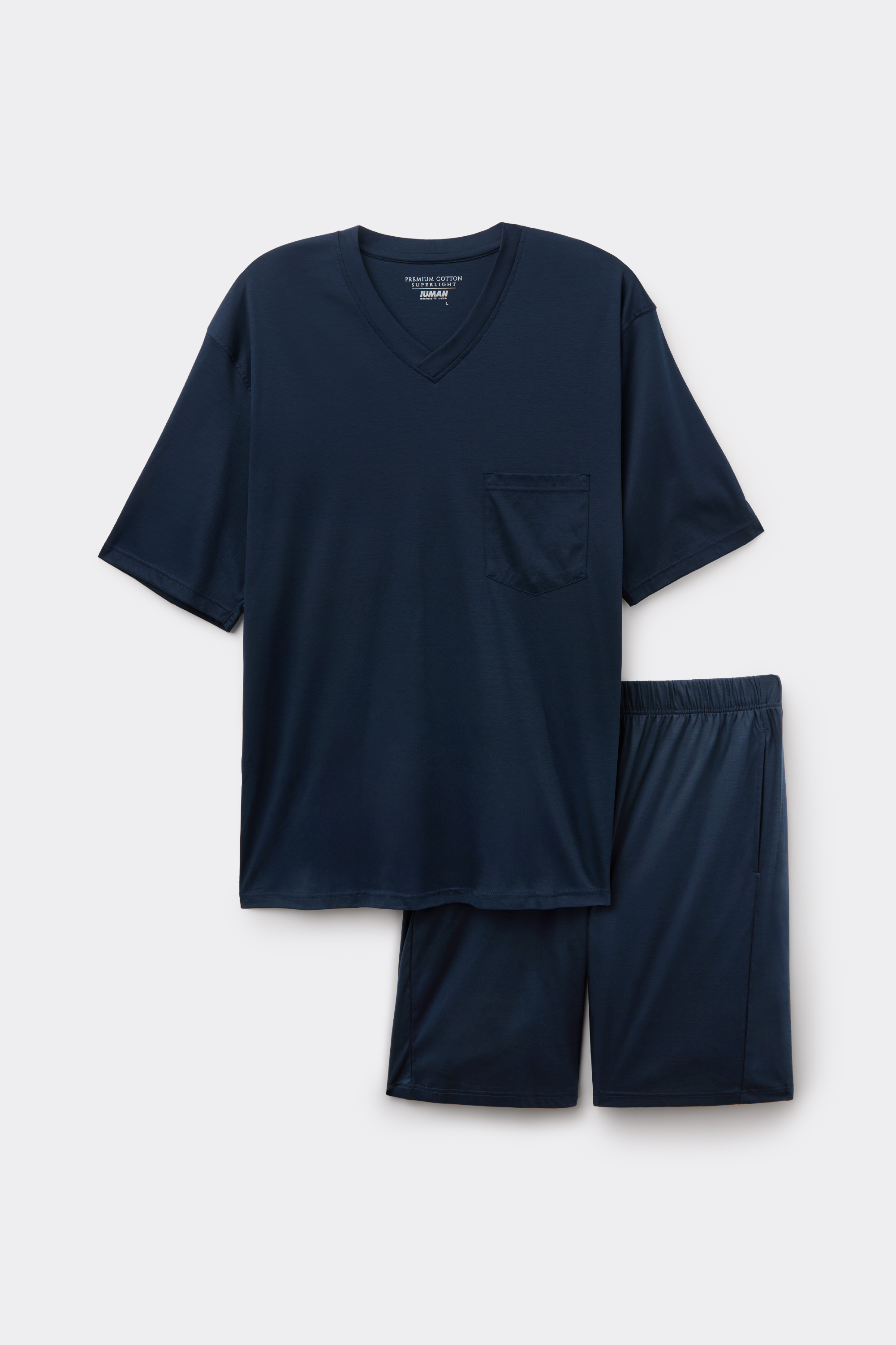 Short Pajamas in Mercerized Cotton filo Premium