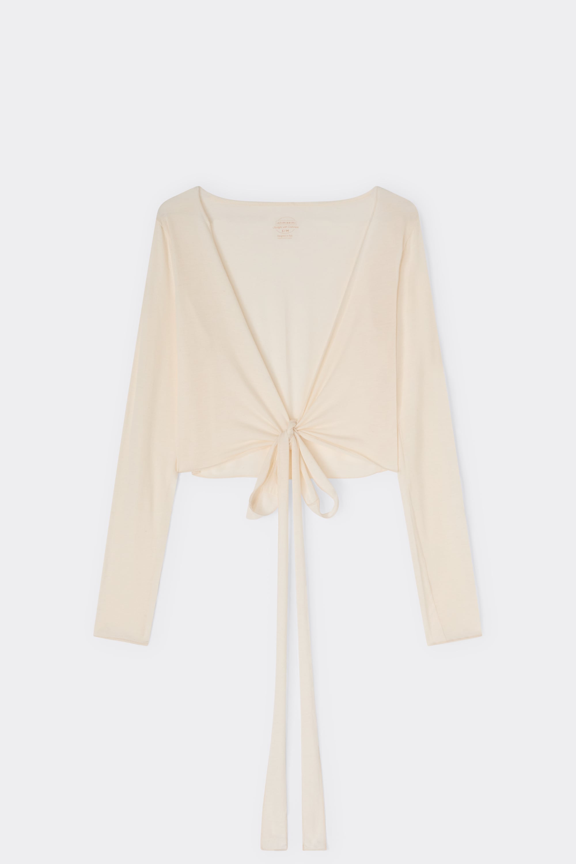 Alternative view of Long Sleeve Wrap Top in Modal Ultralight with Cashmere