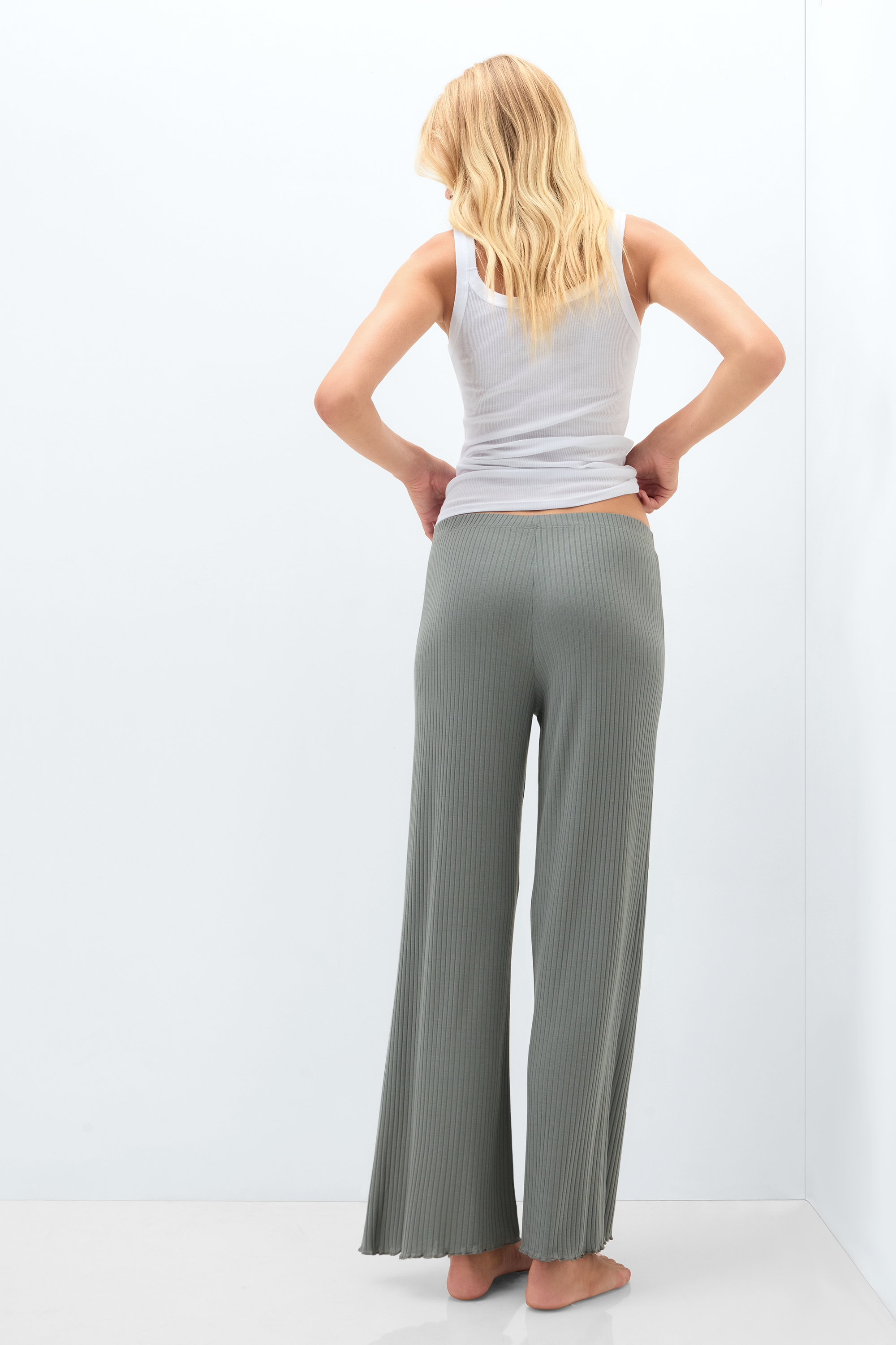 Alternative view of Soft Ribs Modal Palazzo Pants