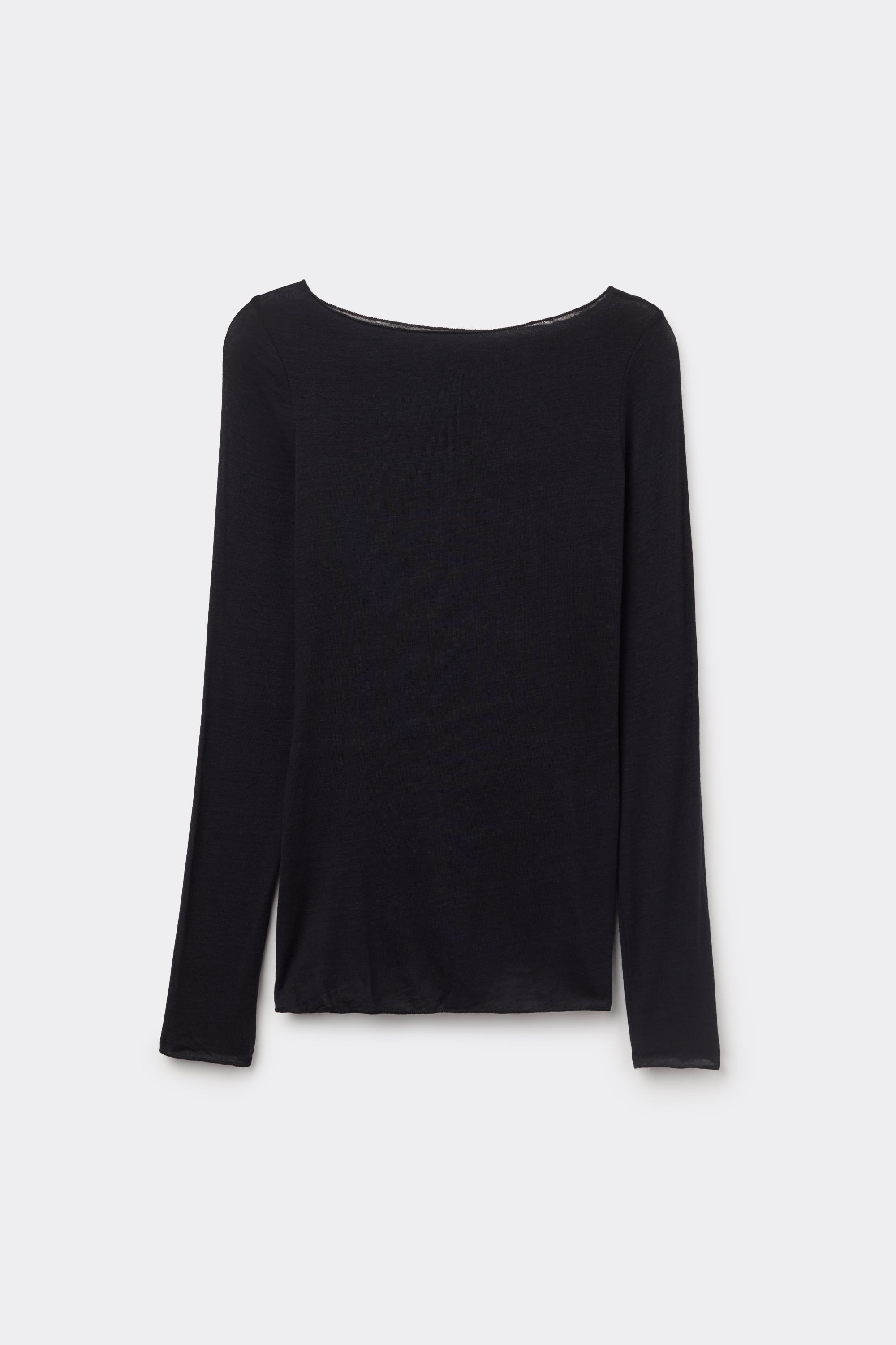 Alternative view of Long Sleeve Boatneck Ultralight with Cashmere Top
