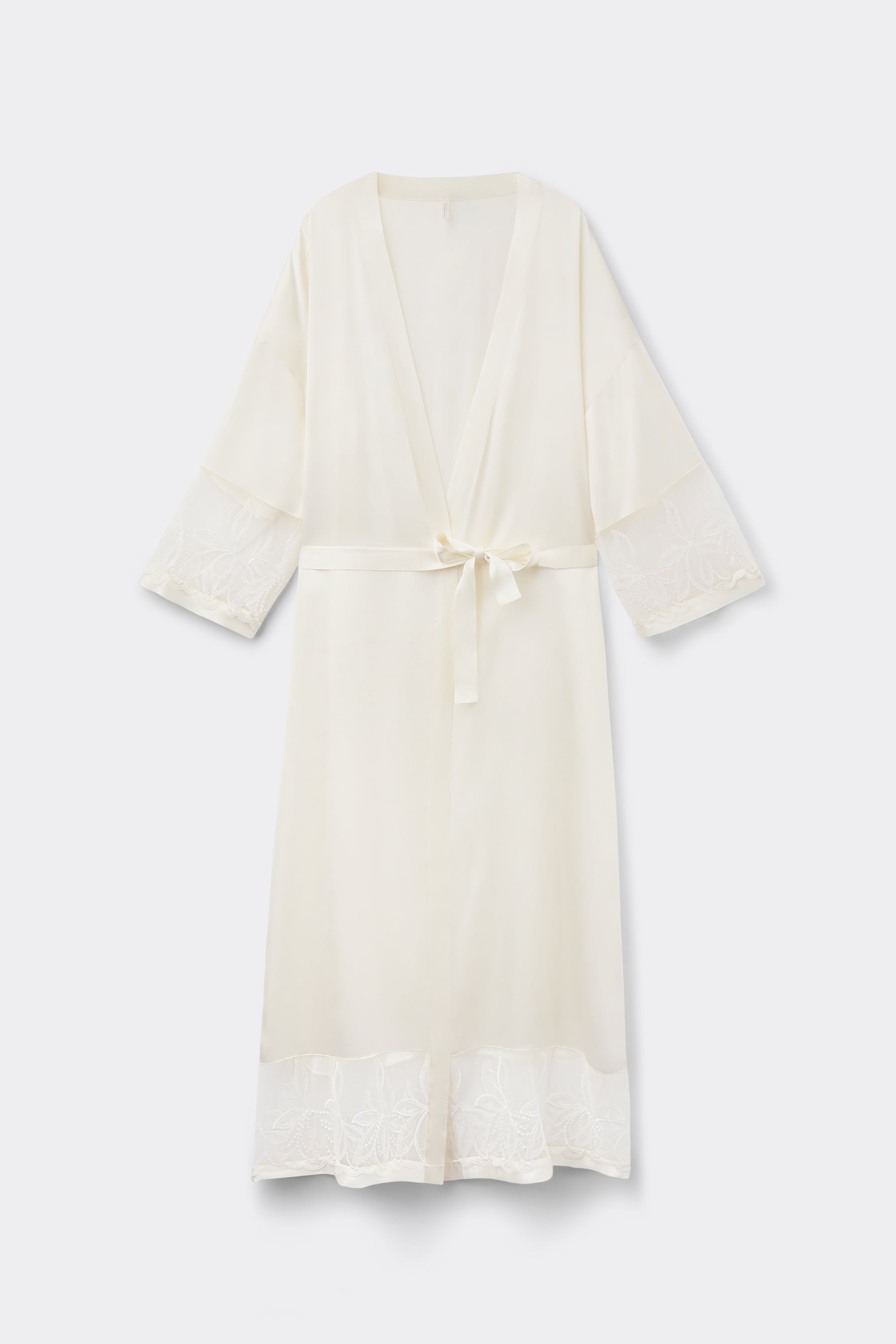 My Forever Love Long Silk and Lace Robe