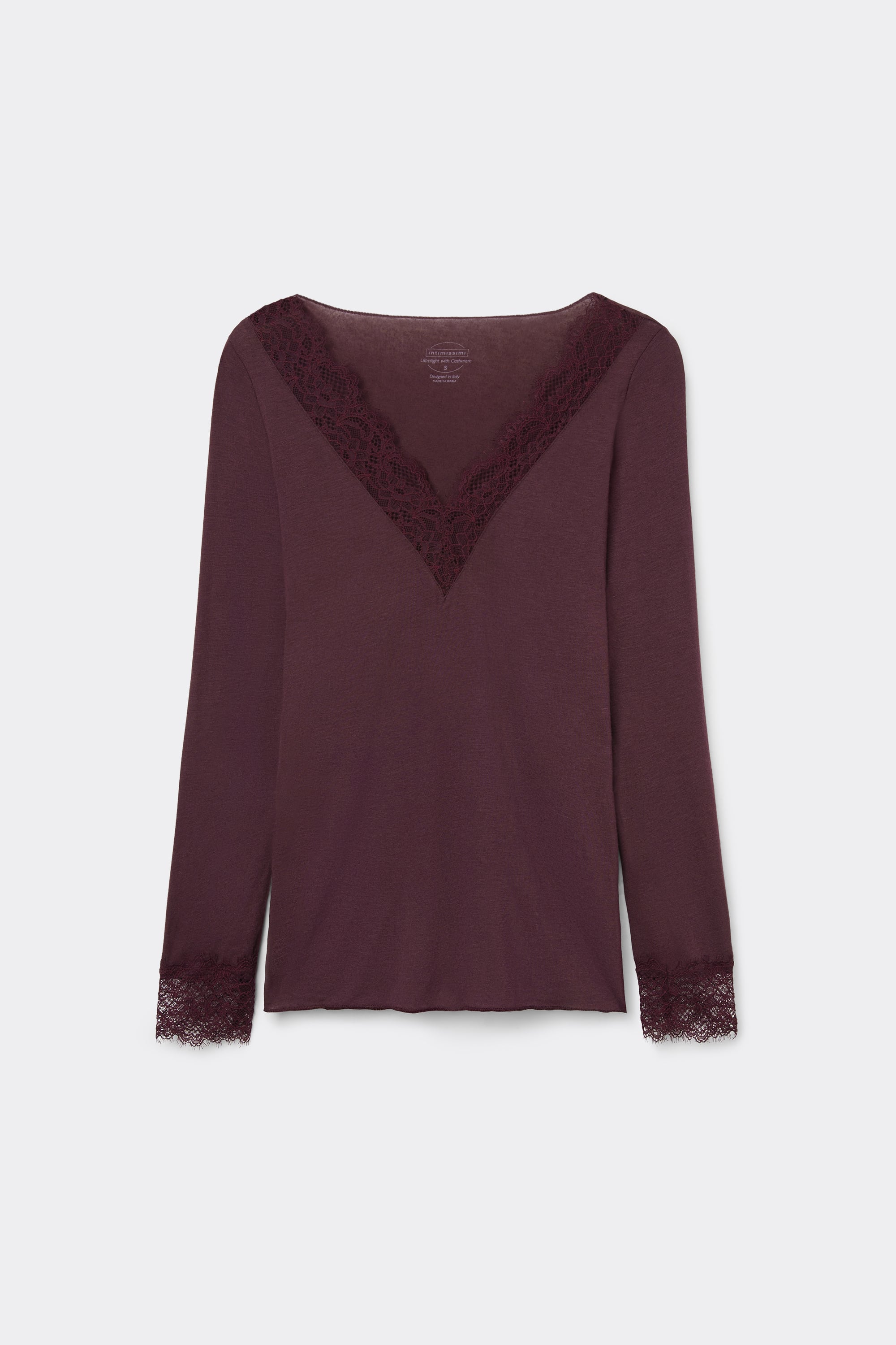Alternative view of V-Neck Ultralight with Cashmere and Lace Top