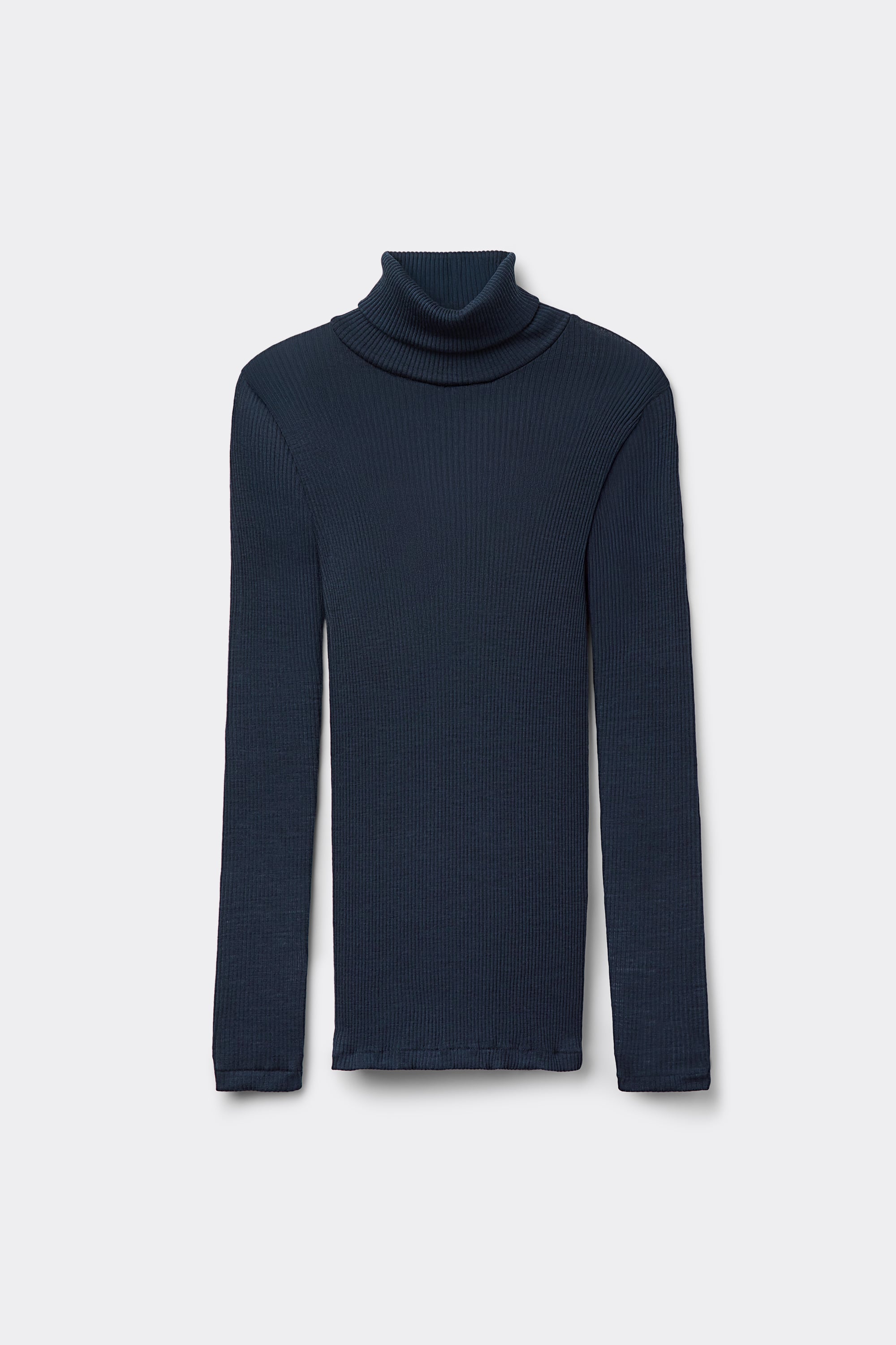 Alternative view of Long-sleeve High-Neck Tubular Top in Wool and Silk