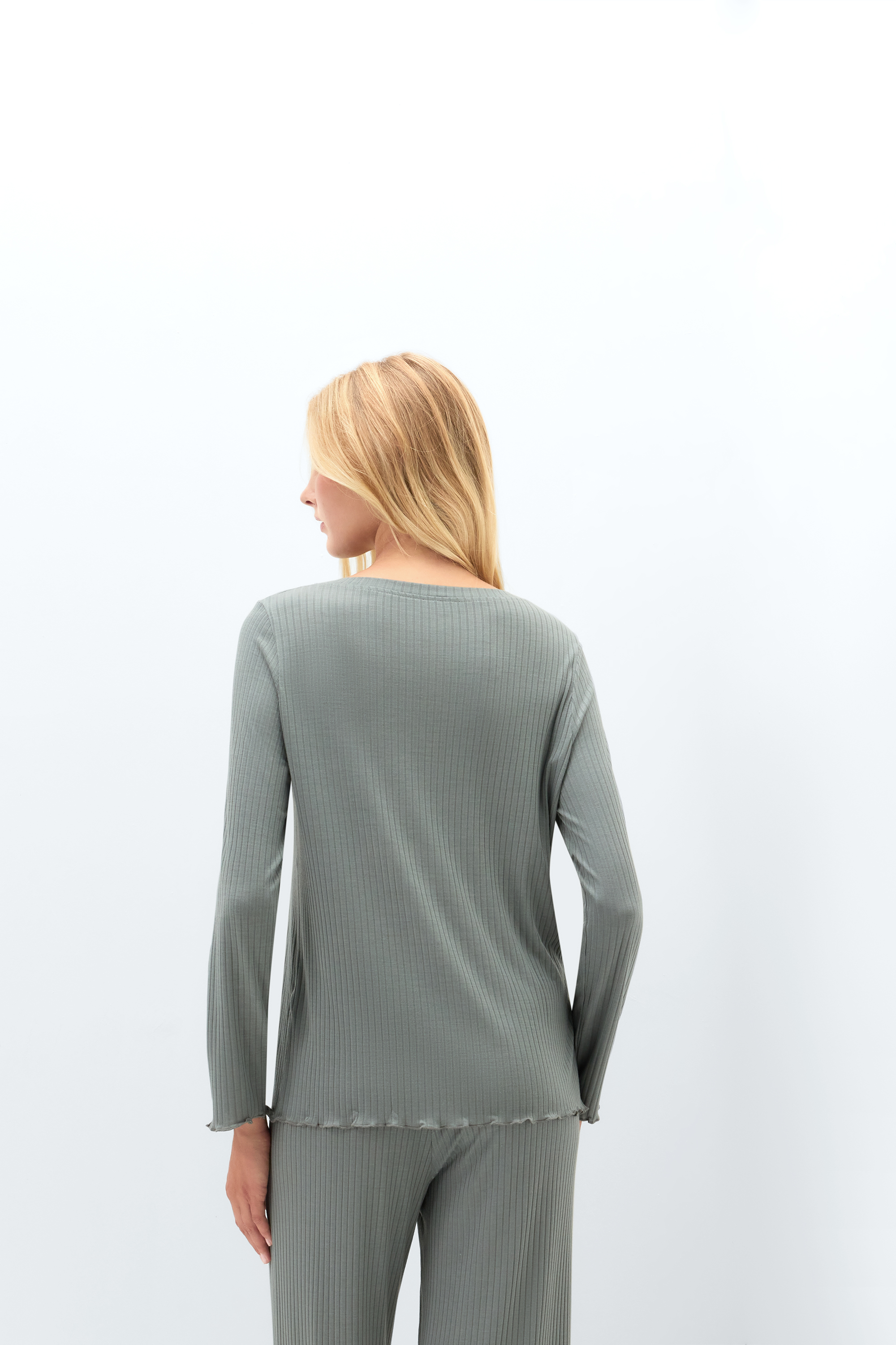 Alternative view of Soft Ribs Long Sleeve Modal Top