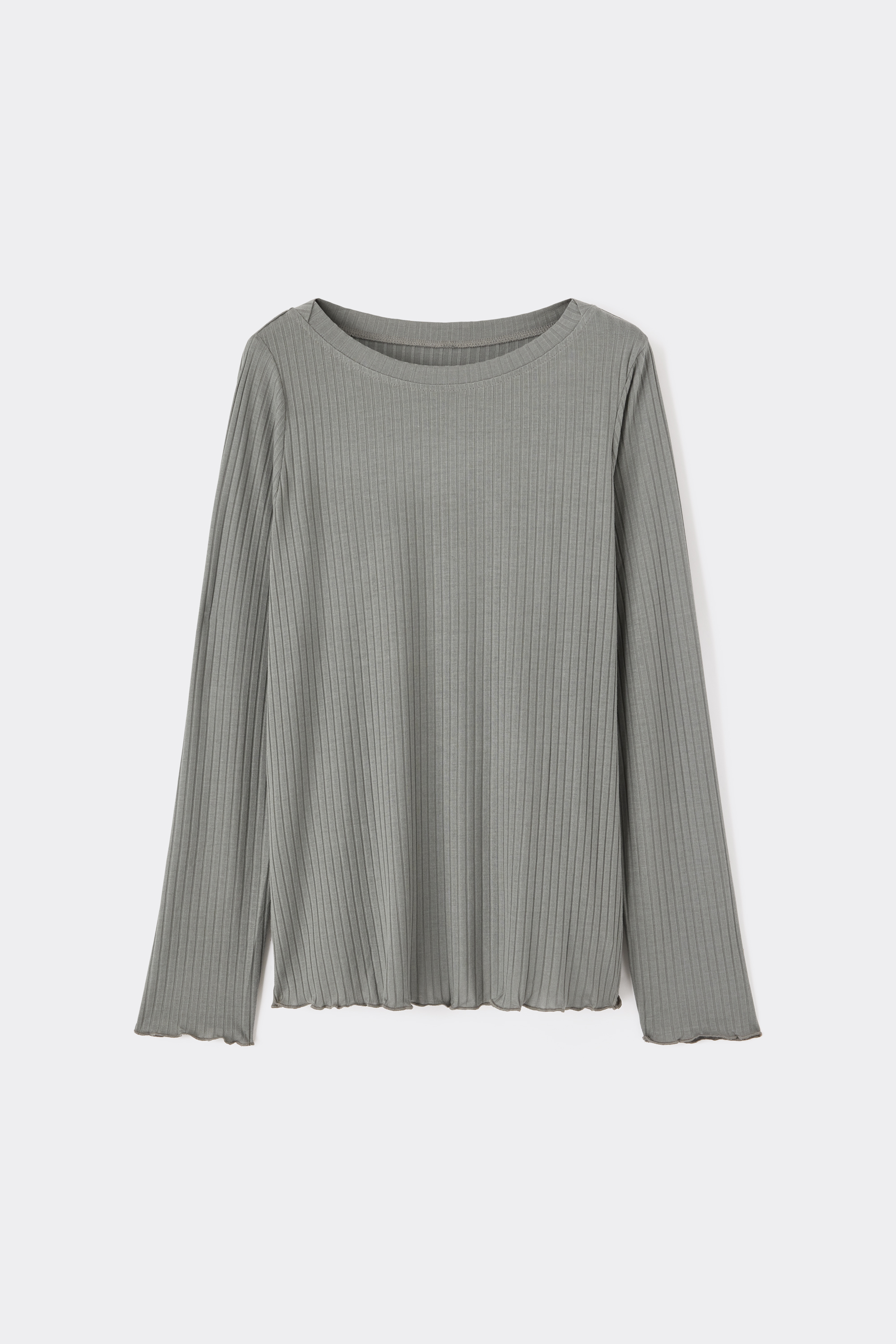 Soft Ribs Long Sleeve Modal Top