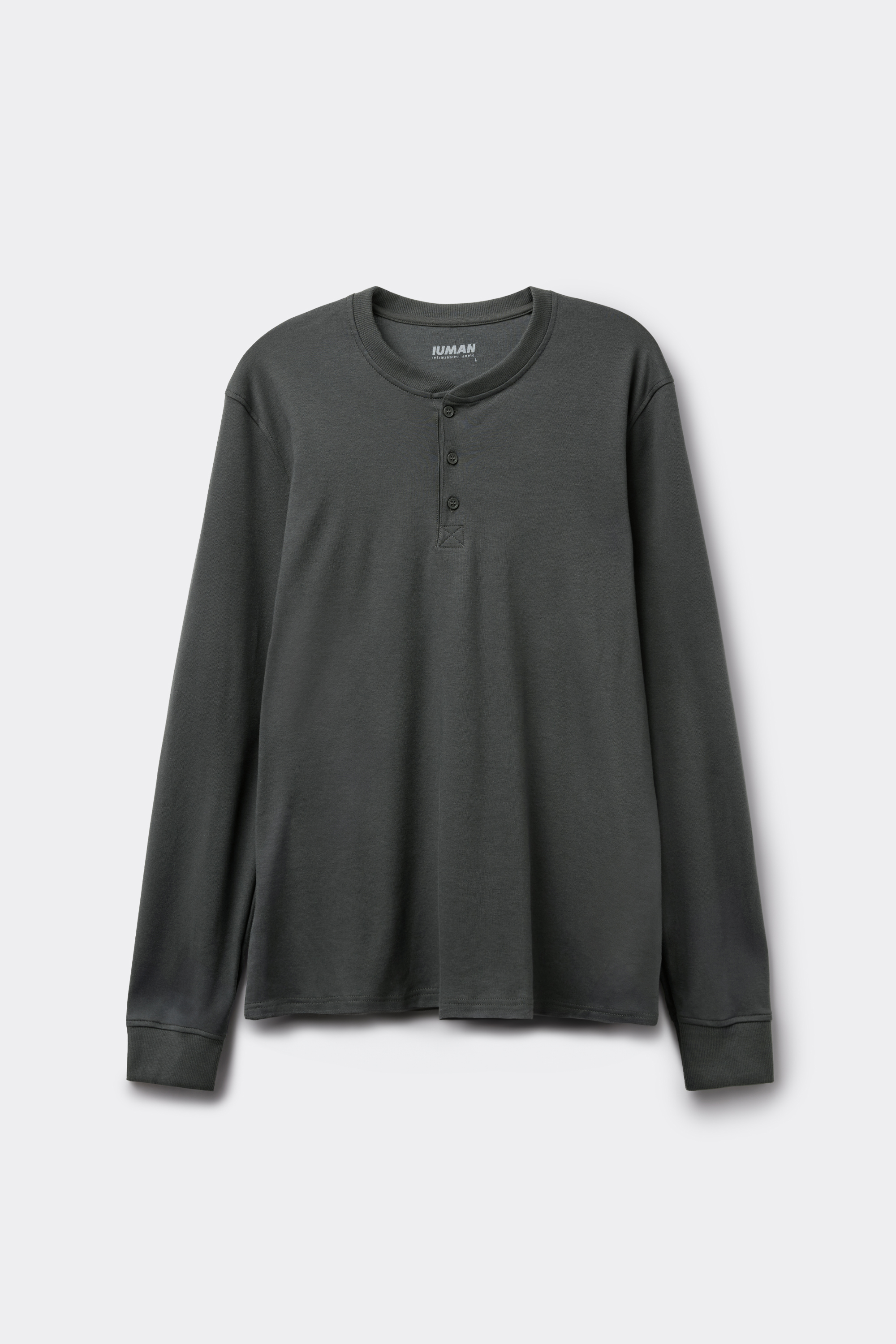 Alternative view of Long Sleeve Henley Shirt in 100% Cotton