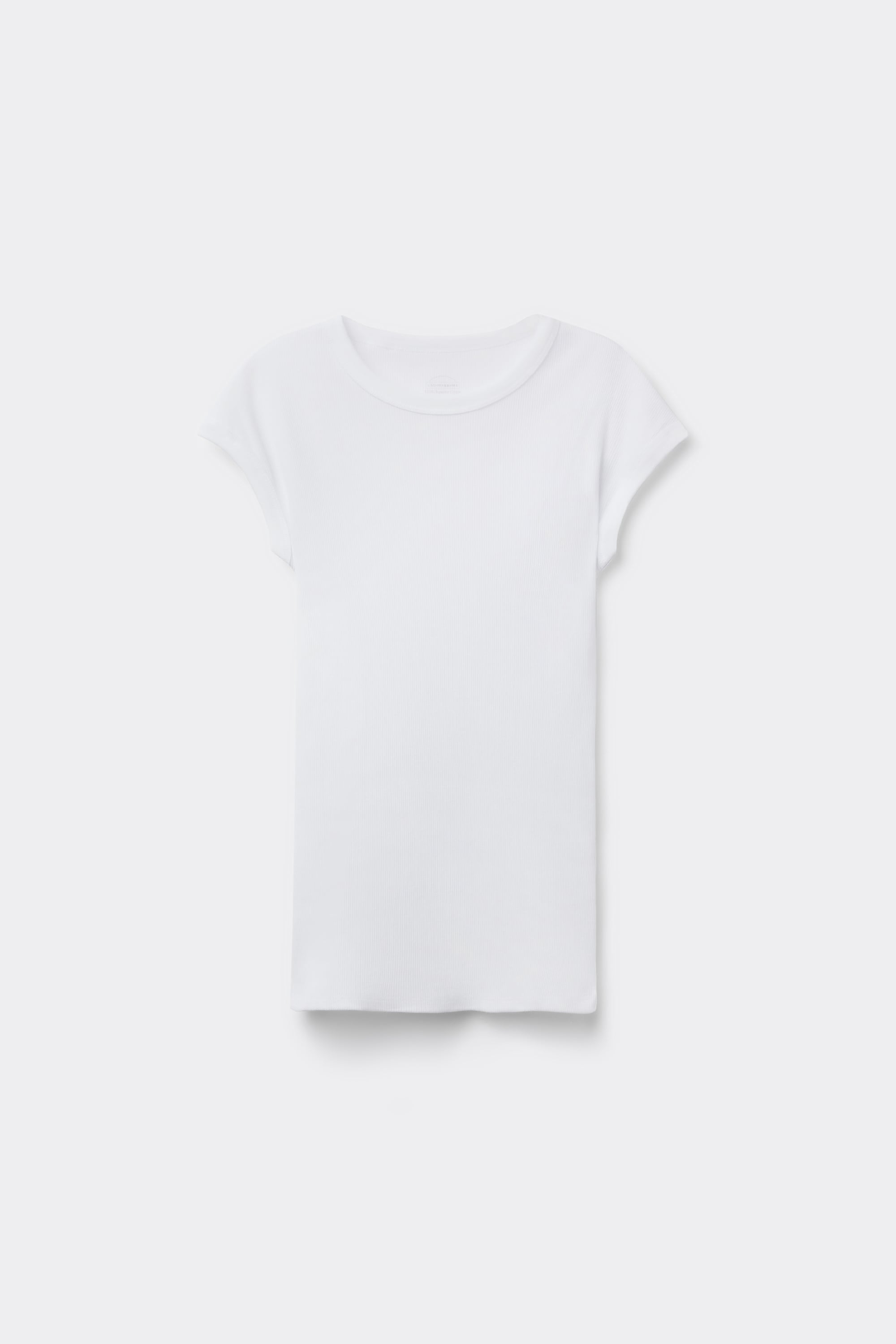Superior Cotton Ribbed Short Sleeve Top