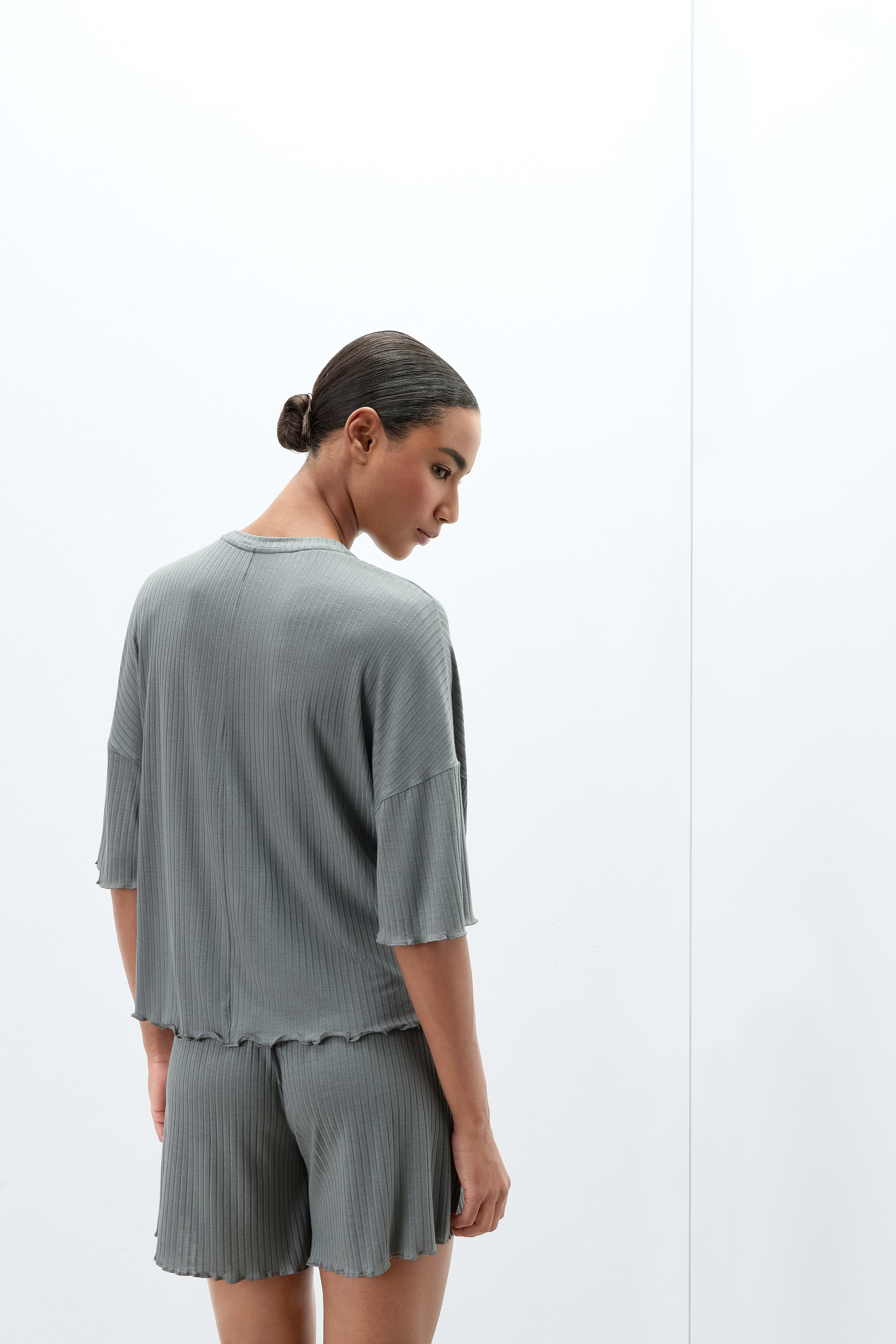 Alternative view of Soft Ribs Short Sleeve Modal Top