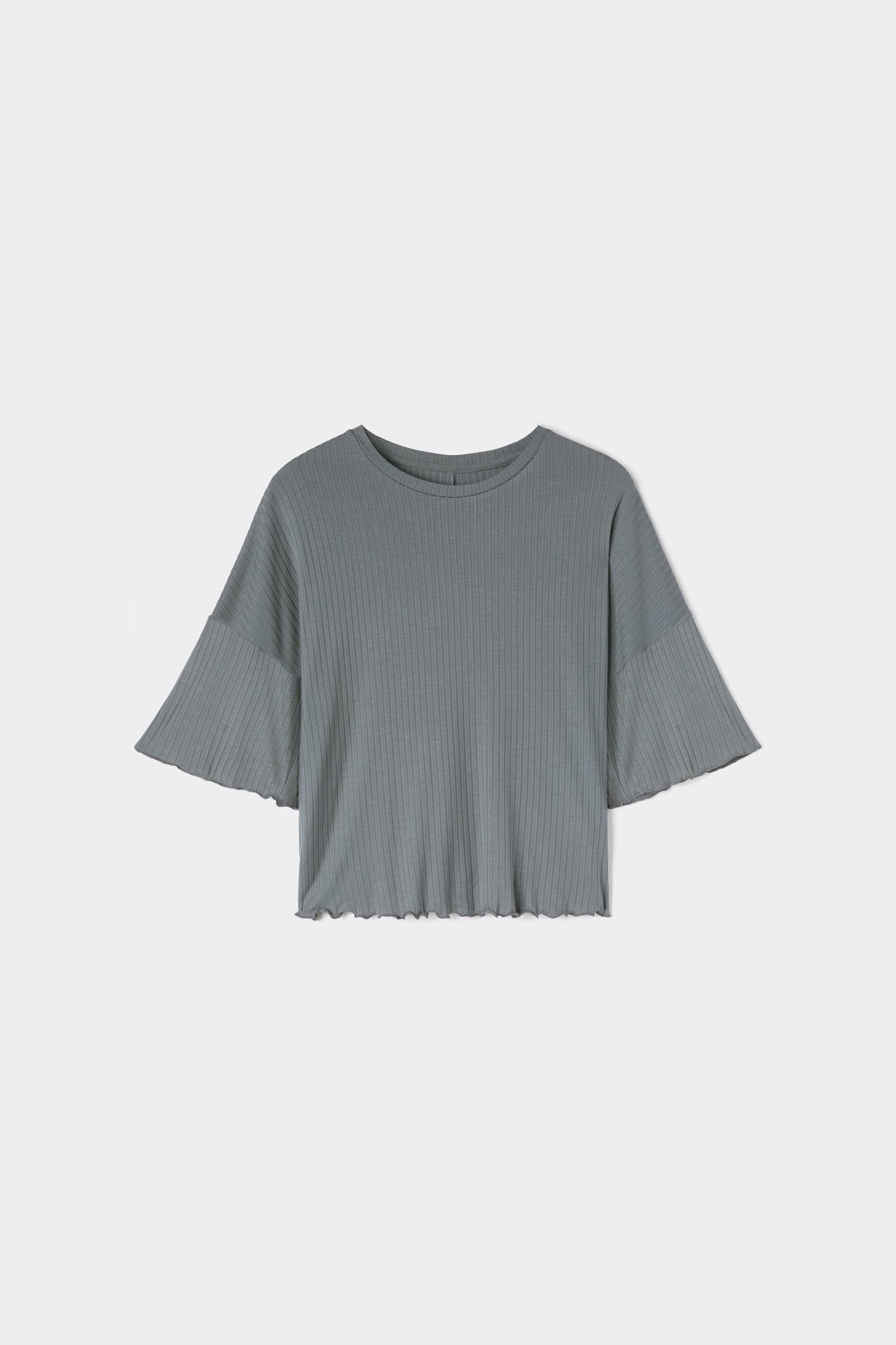 Soft Ribs Short Sleeve Modal Top