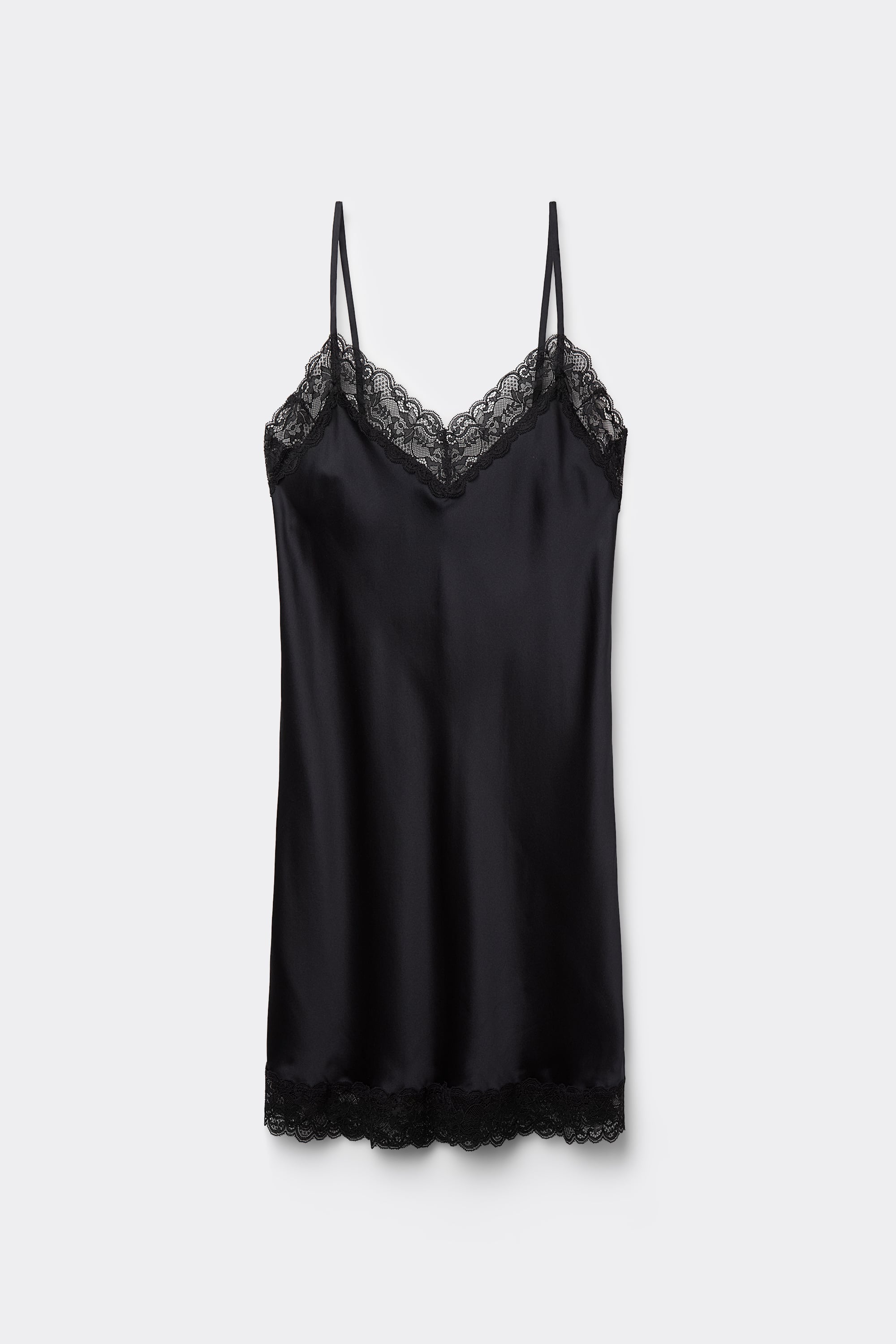 Silk Slip with Lace Insert Detail