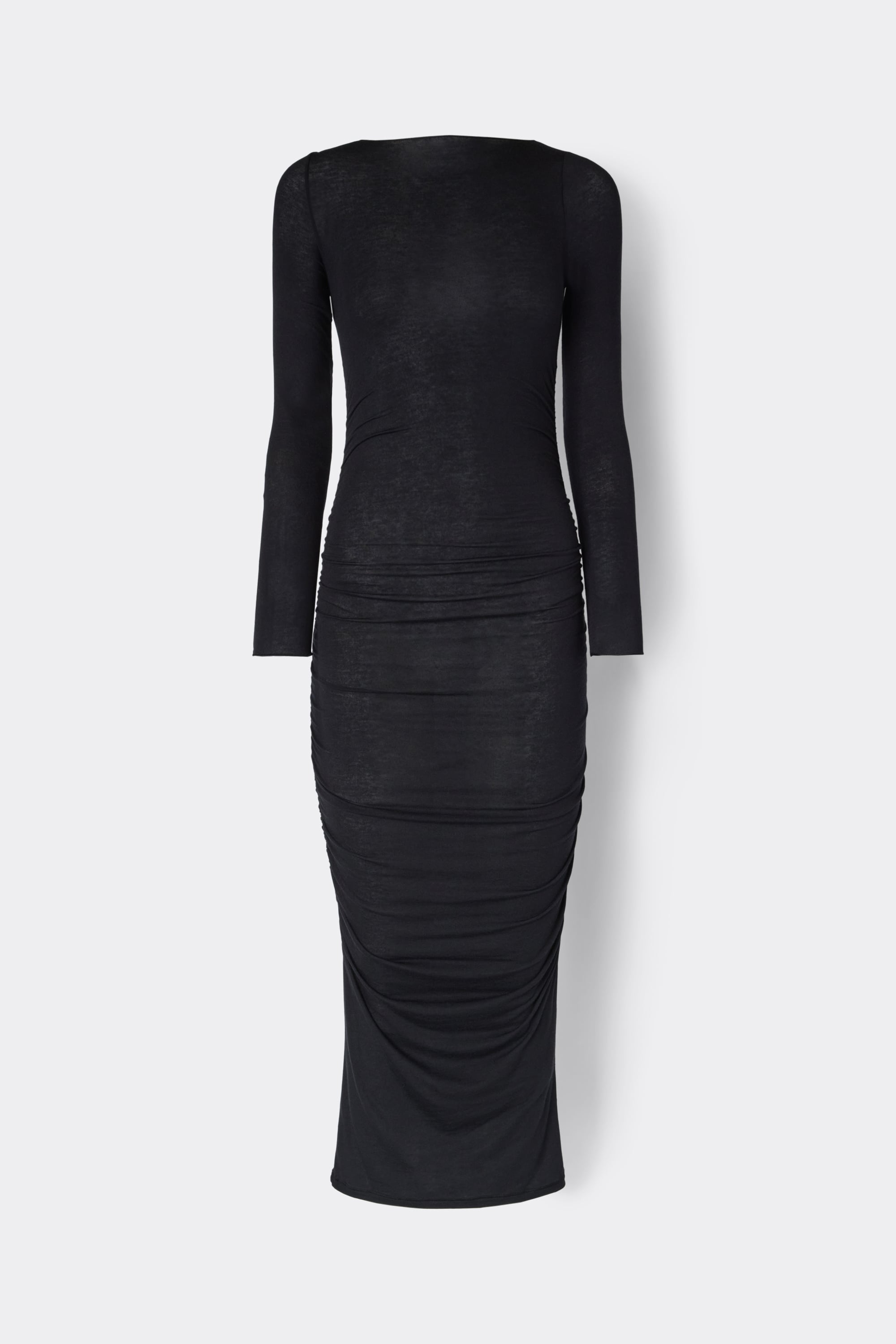 Ultralight Ruched Midi Dress with Cashmere