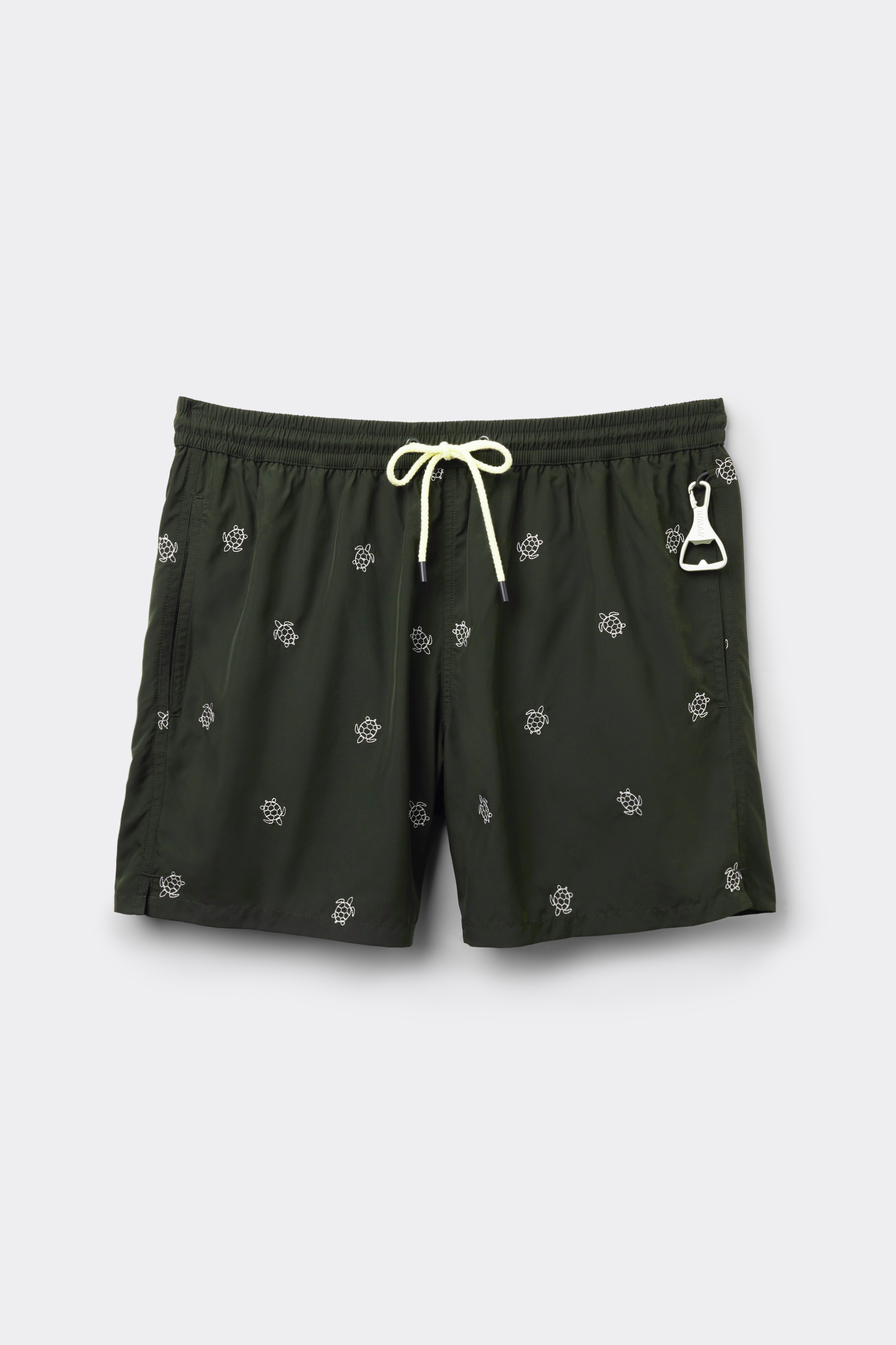 Swim Trunks with Embroidered Turtles