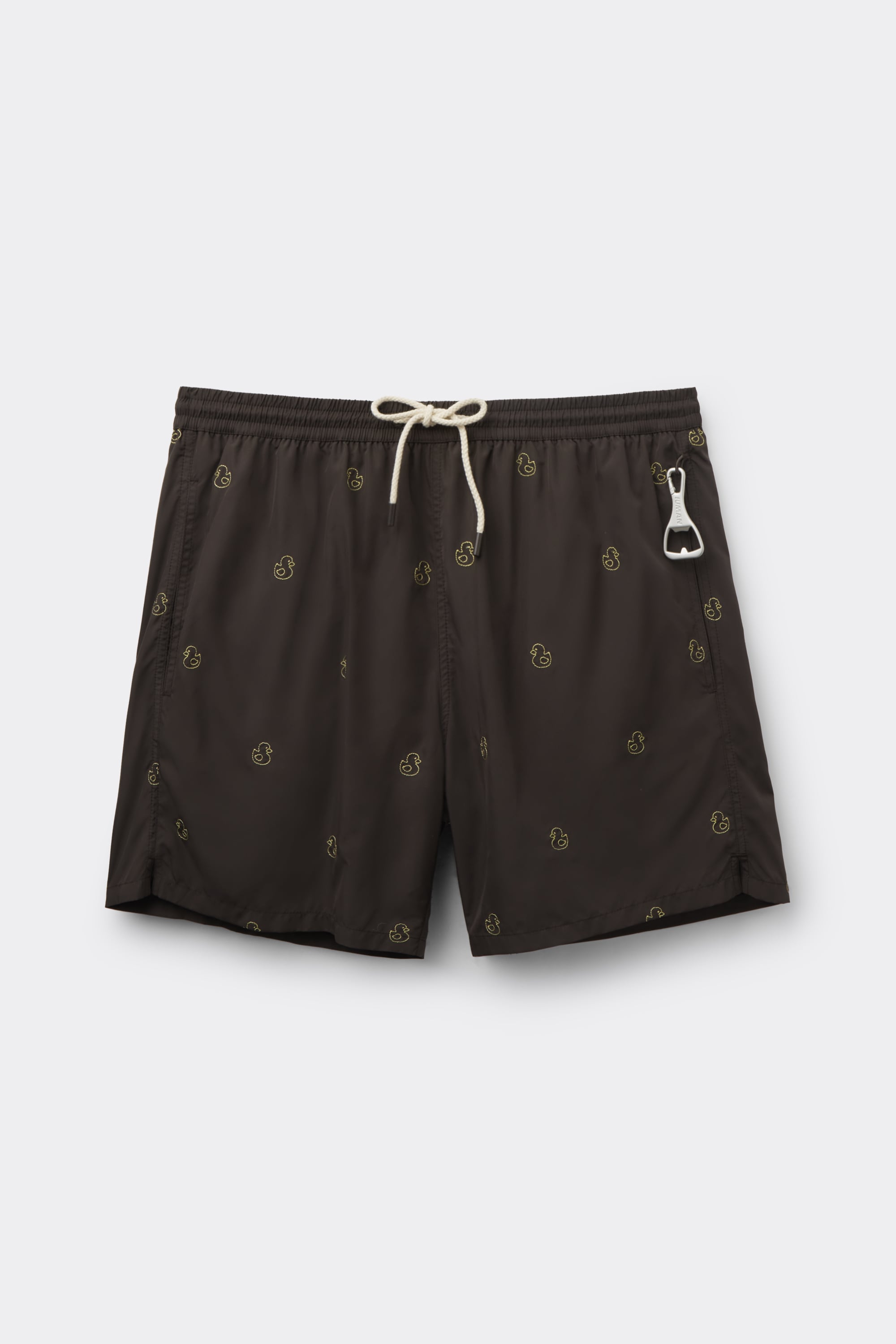 Swim Trunks with Embroidered Ducks