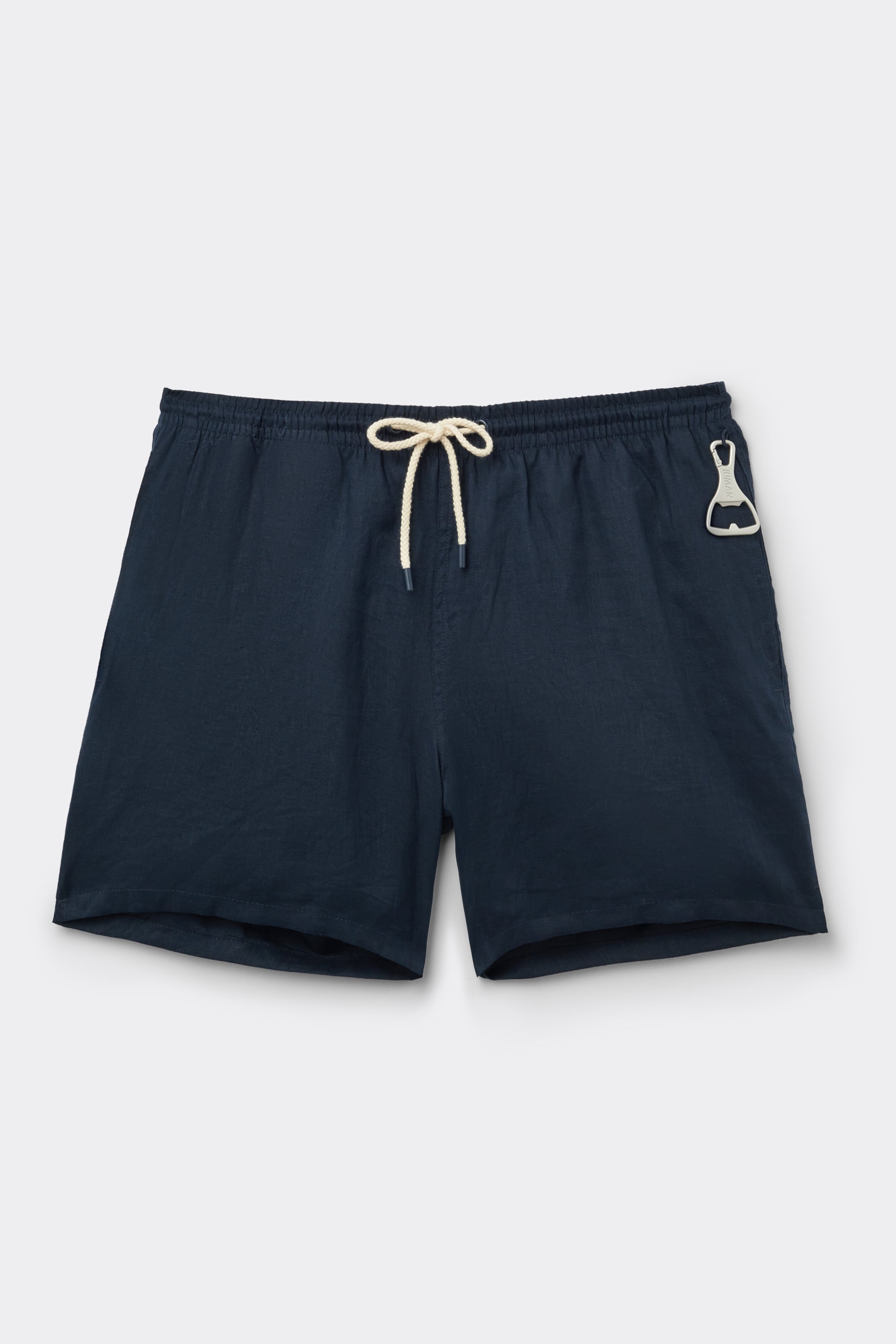 Alternative view of Solid Color 100% Linen Swim Trunks