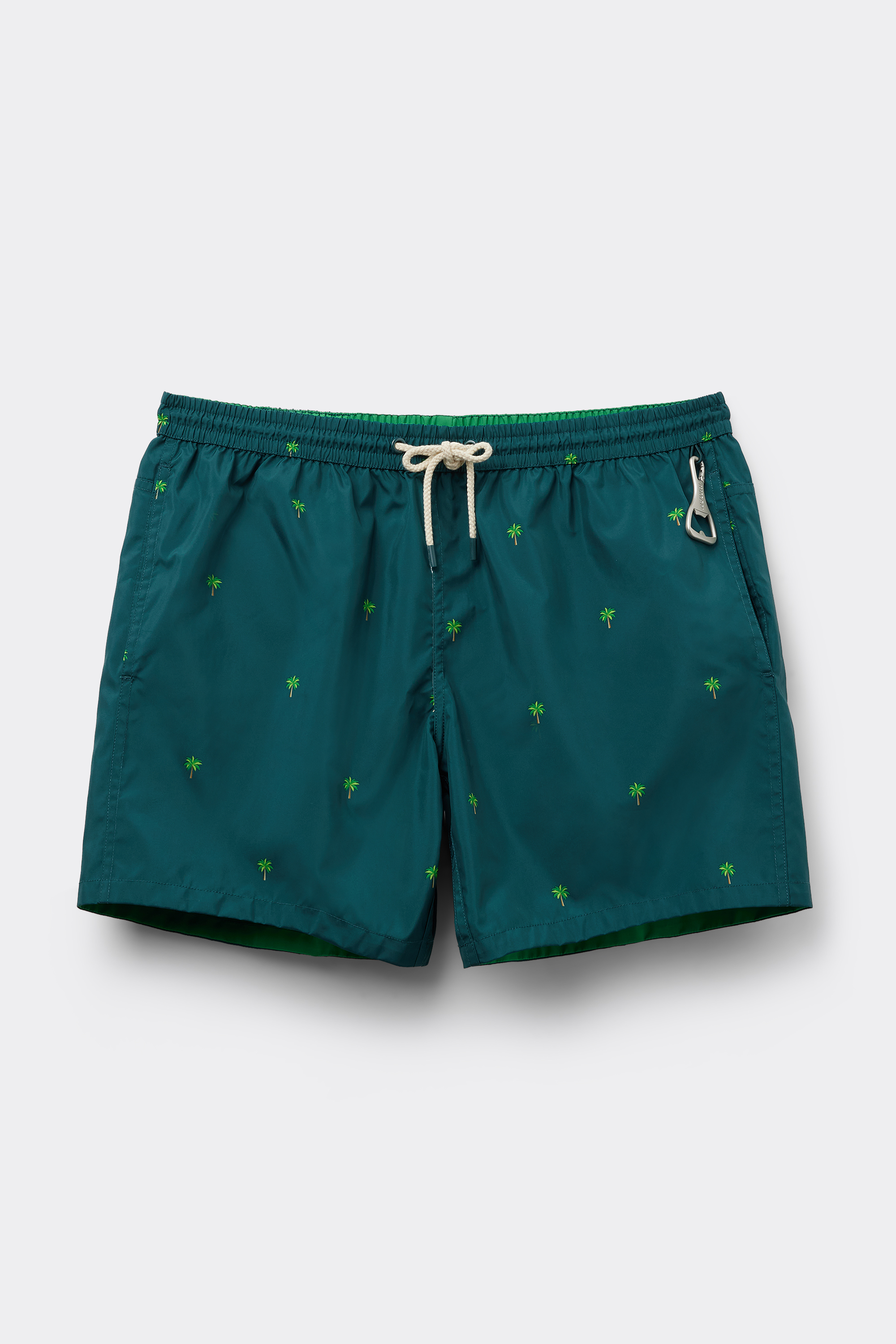 Palm Tree Print Reversible Swim Trunks