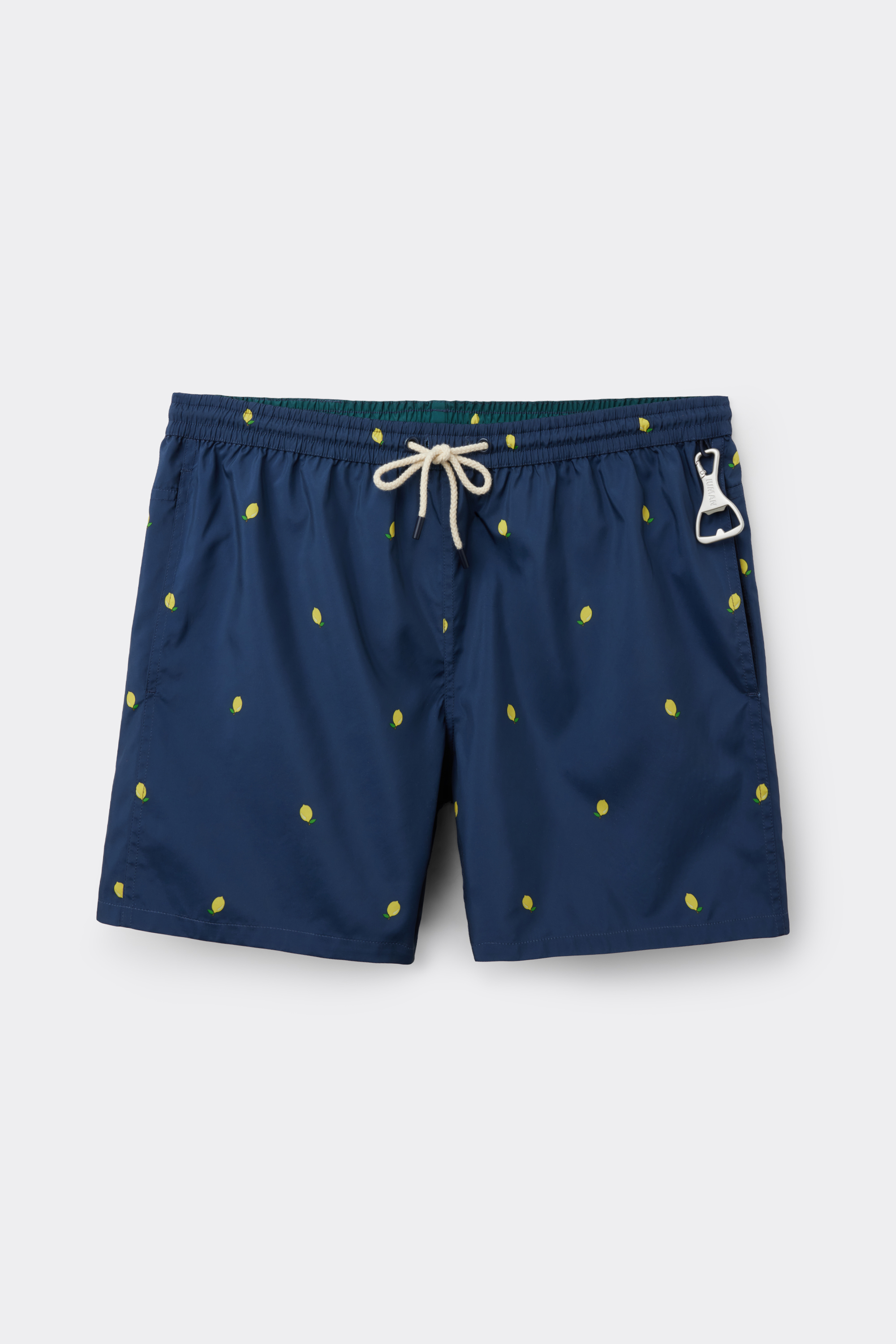 Reversible Lemon Print Swim Trunks