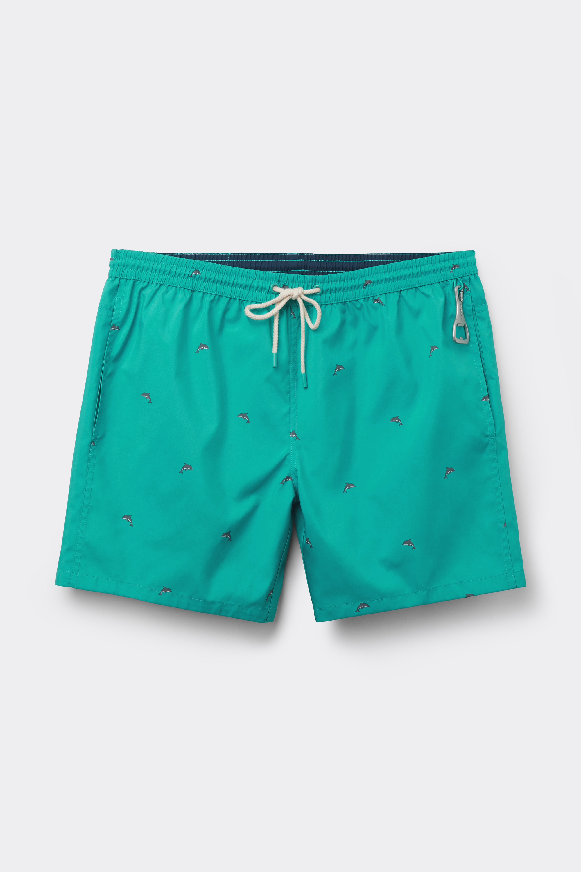 Dolphin Print Reversible Swim Trunks