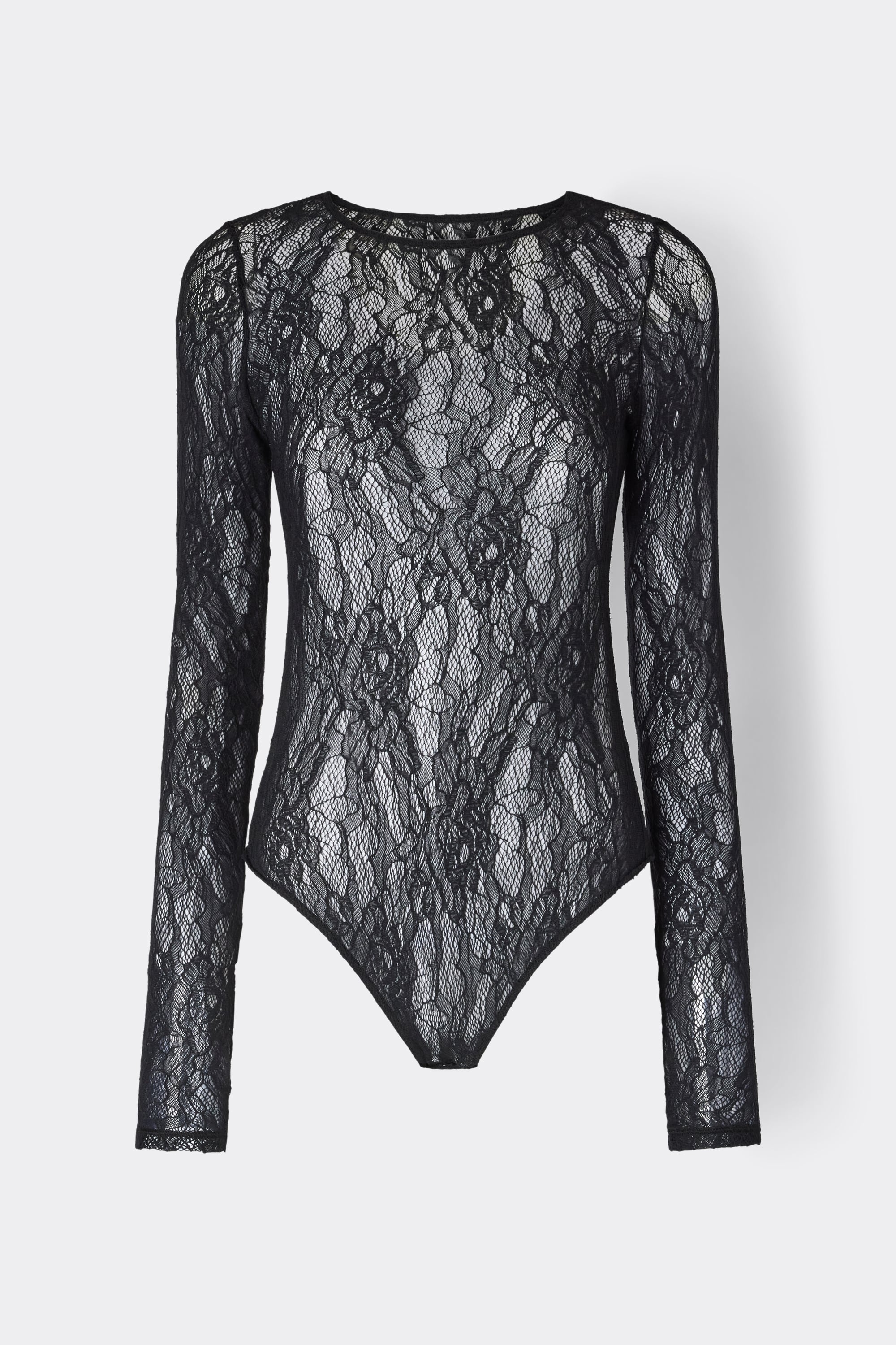 Stretch Lace Long Sleeve Bodysuit