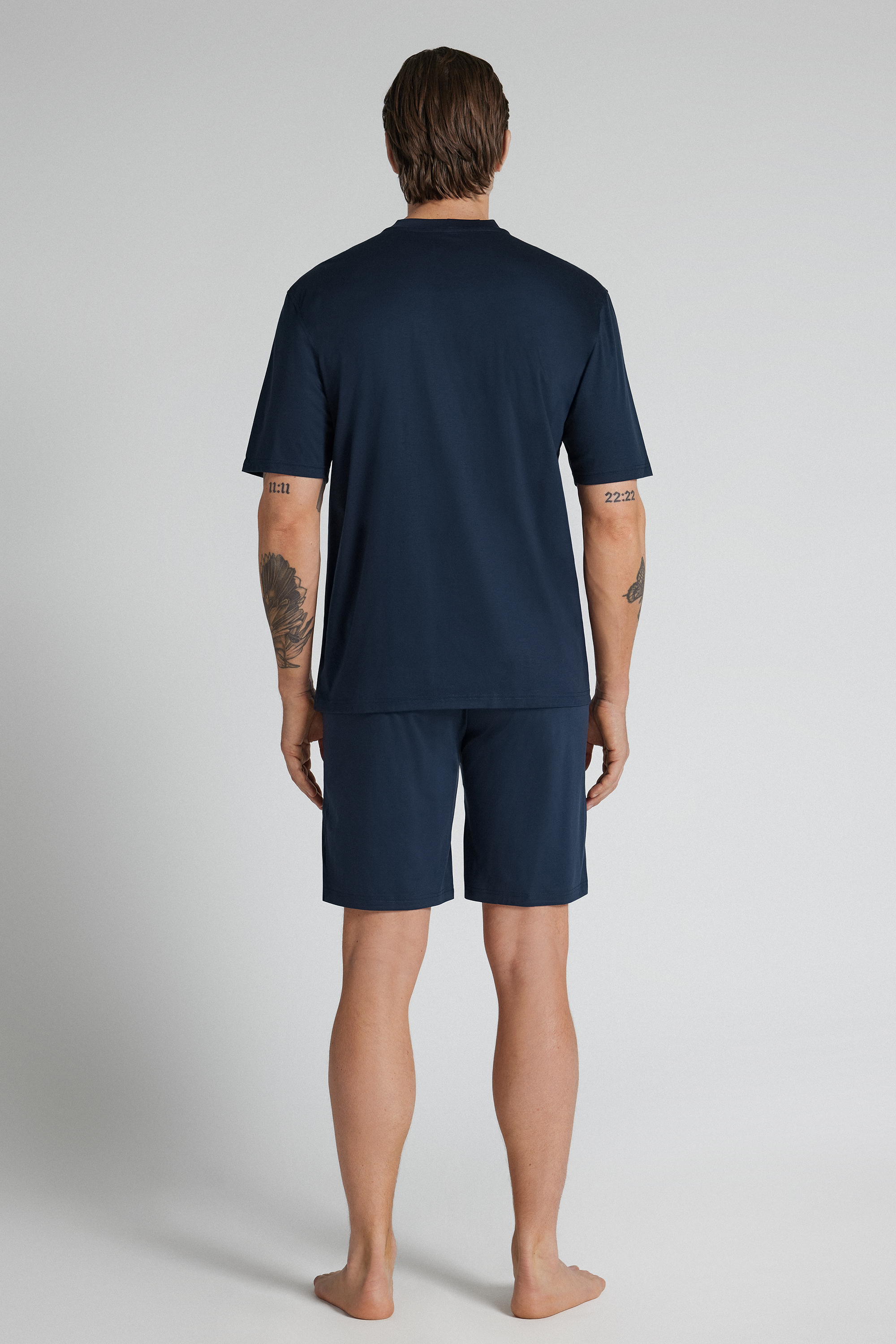 Alternative view of Short Mercerized Cotton Pyjamas filo Premium