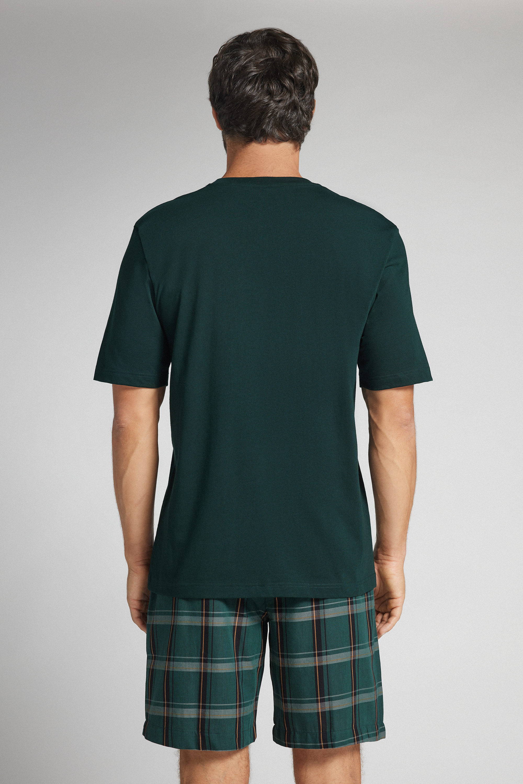 Alternative view of Short Cotton Pajamas with Tic Tac Toe Beer Print