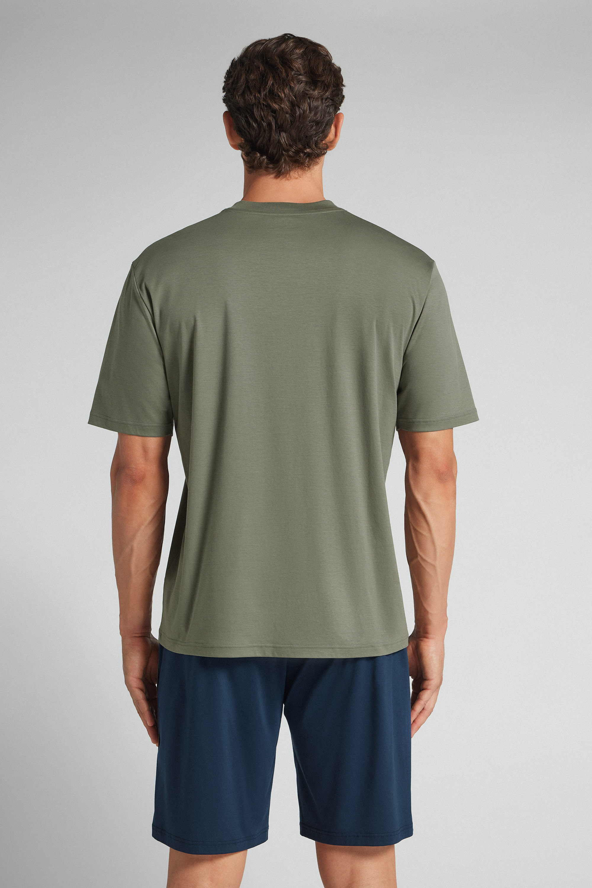 Alternative view of Short Pajamas in Mercerized Cotton filo Premium