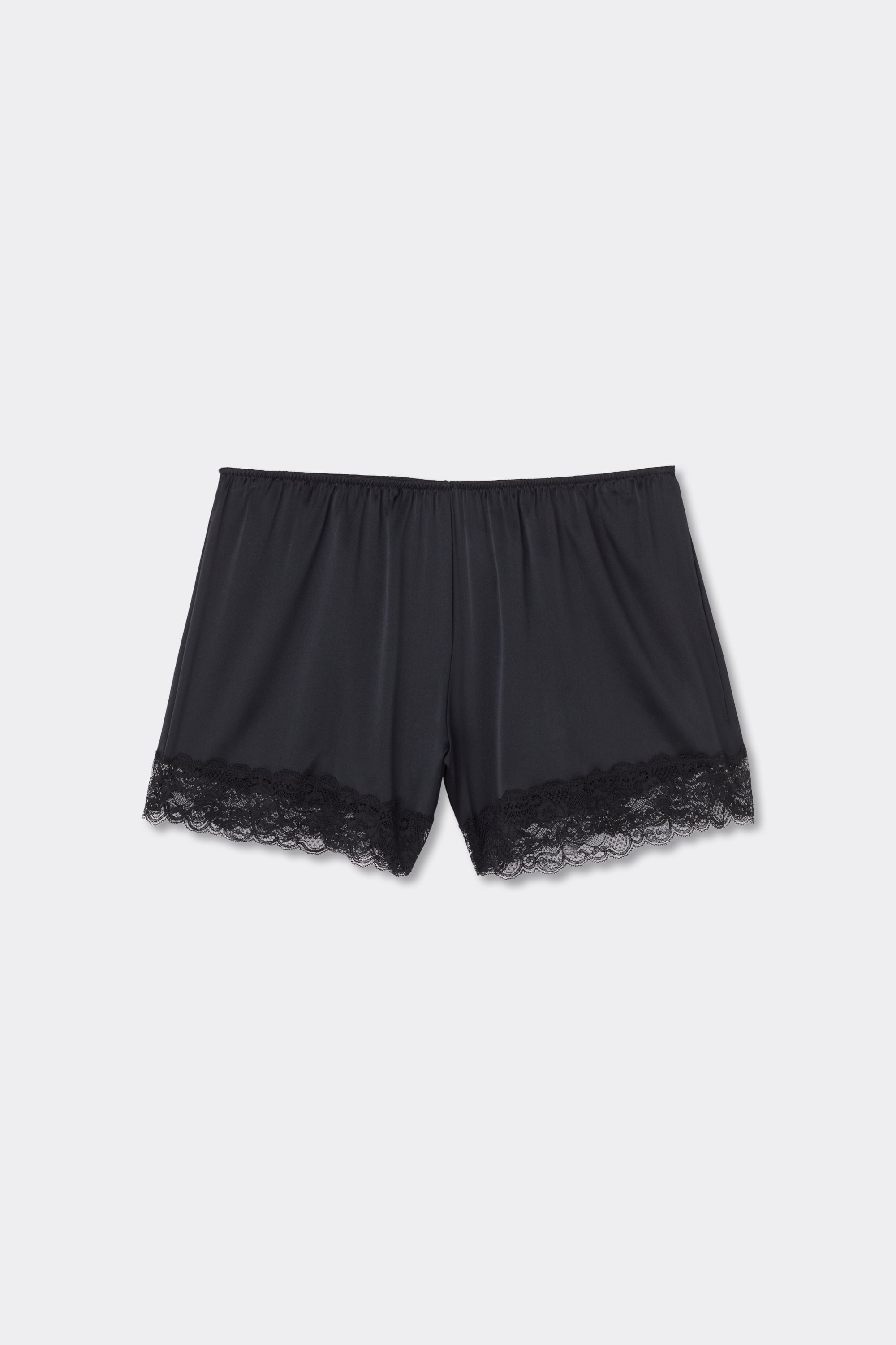 Lace Trim Silk Shorts