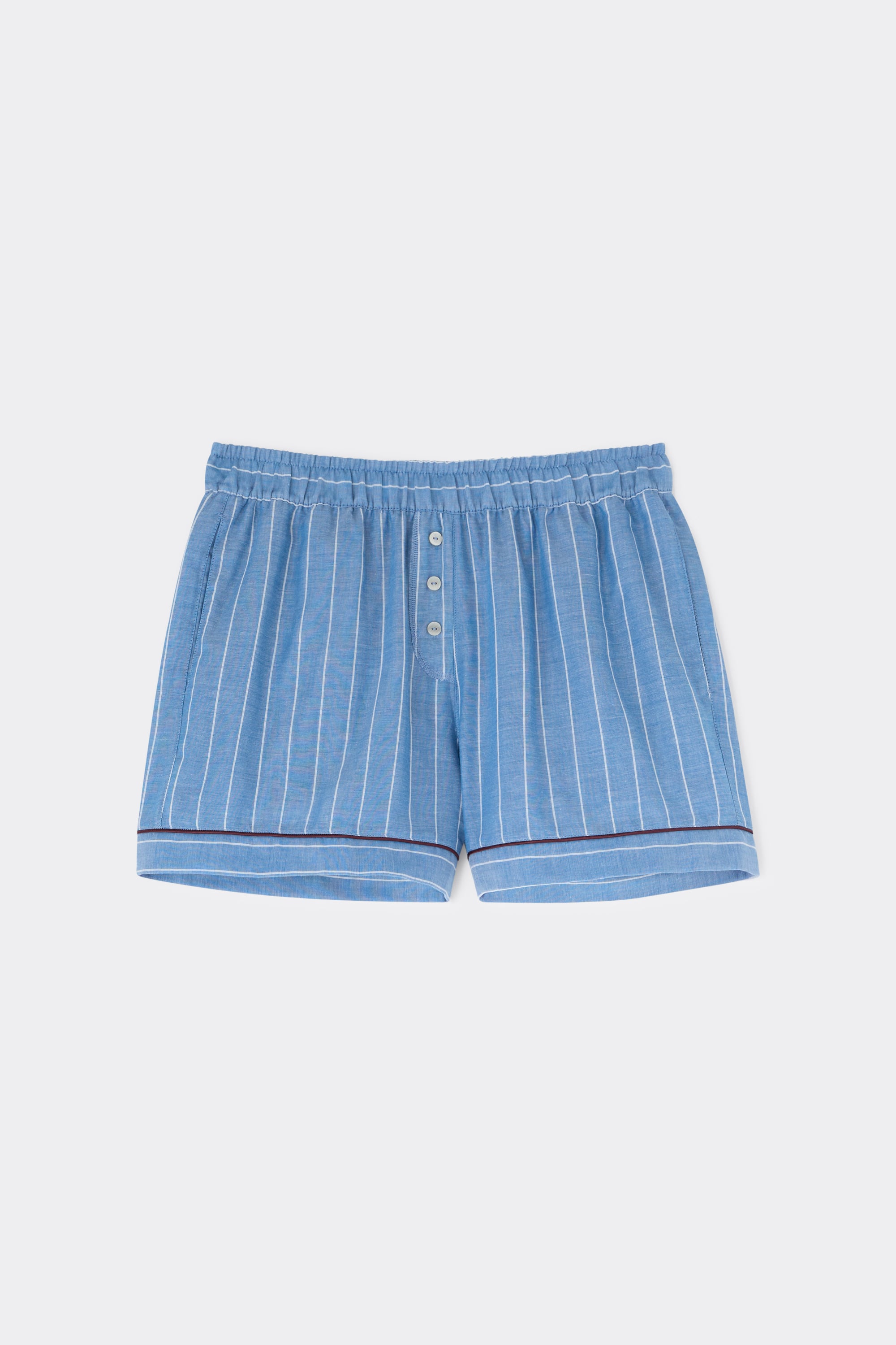 Preppy Stripes Woven Cotton Shorts