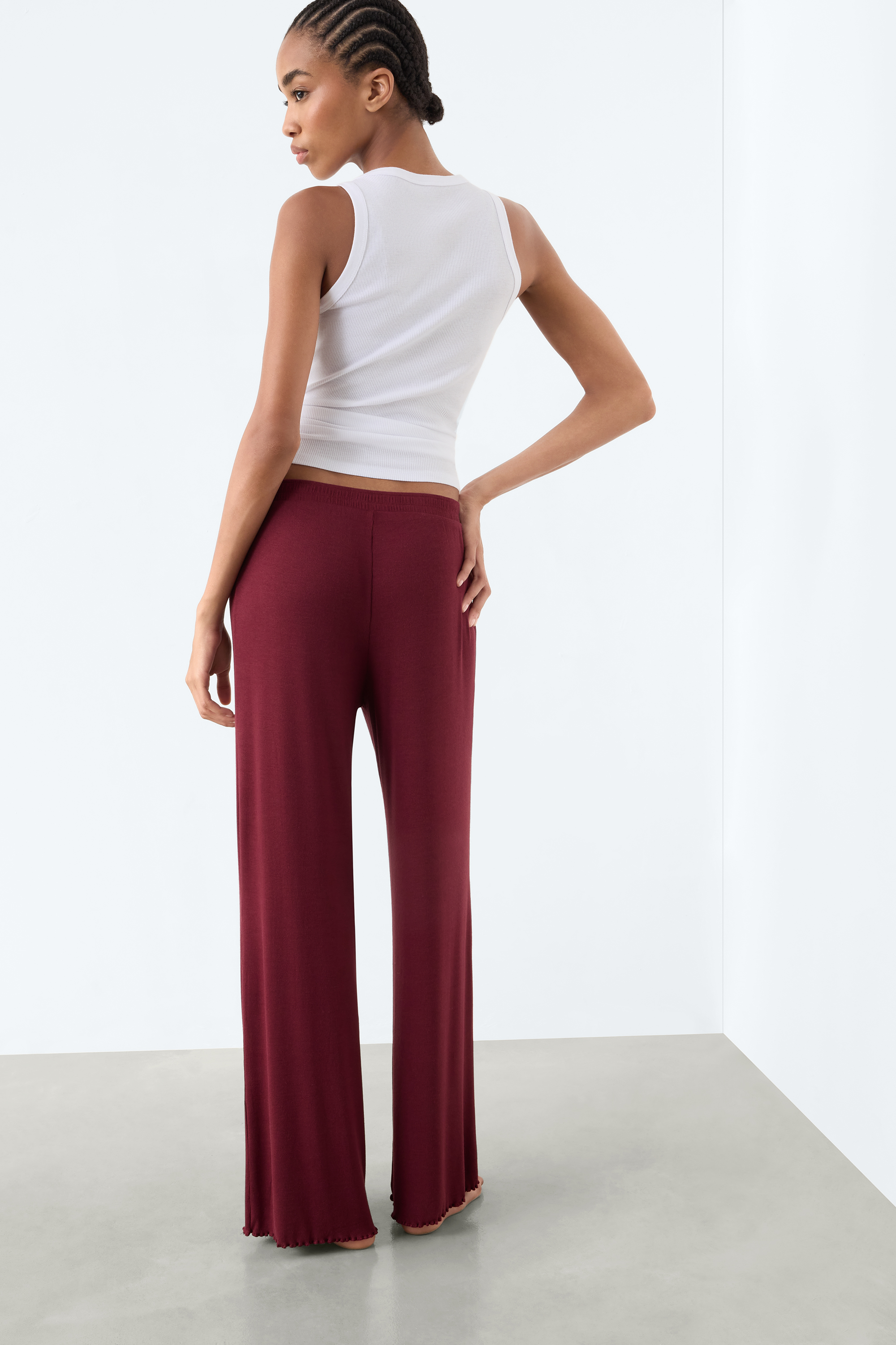 Alternative view of Lounging Around Full Length Palazzo Pants in Modal and Silk