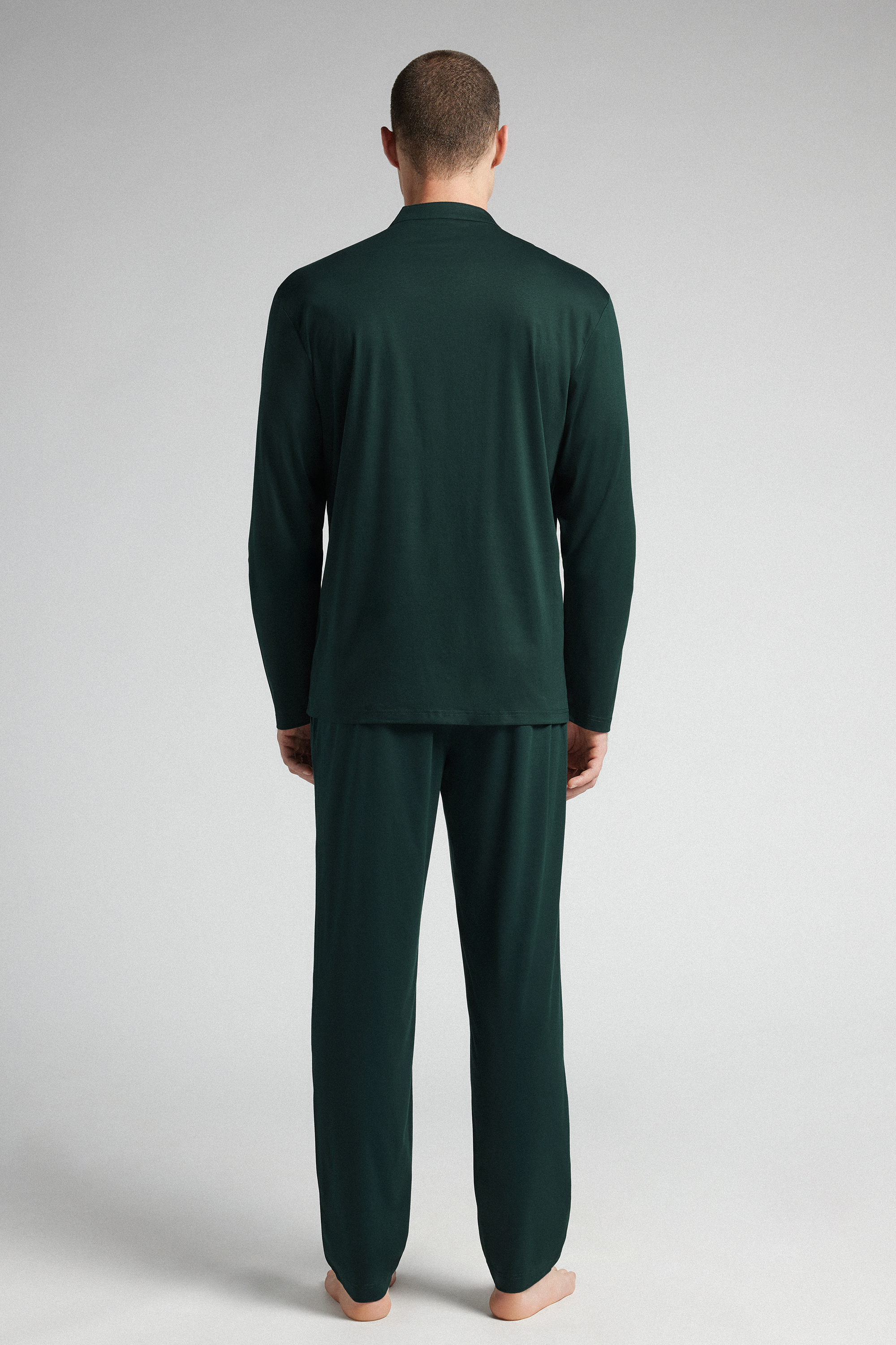Alternative view of Open Front Full Length Pajamas in Cotton