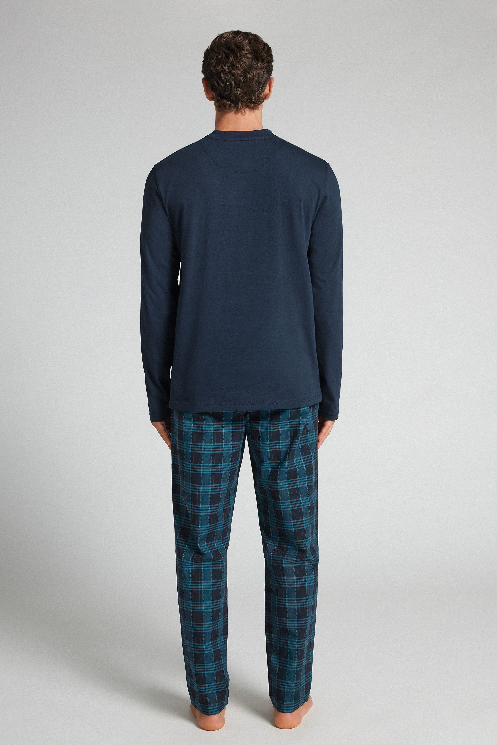Alternative view of Full Length Henley Pajamas in Cotton Jersey and Cloth