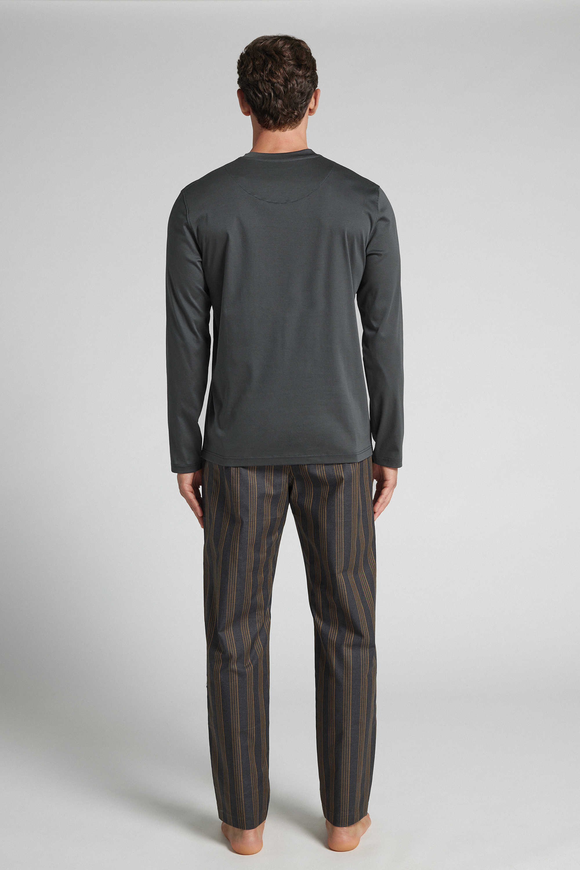 Alternative view of Full Length Pajamas in Mercerized Cotton filo Premium and Cloth