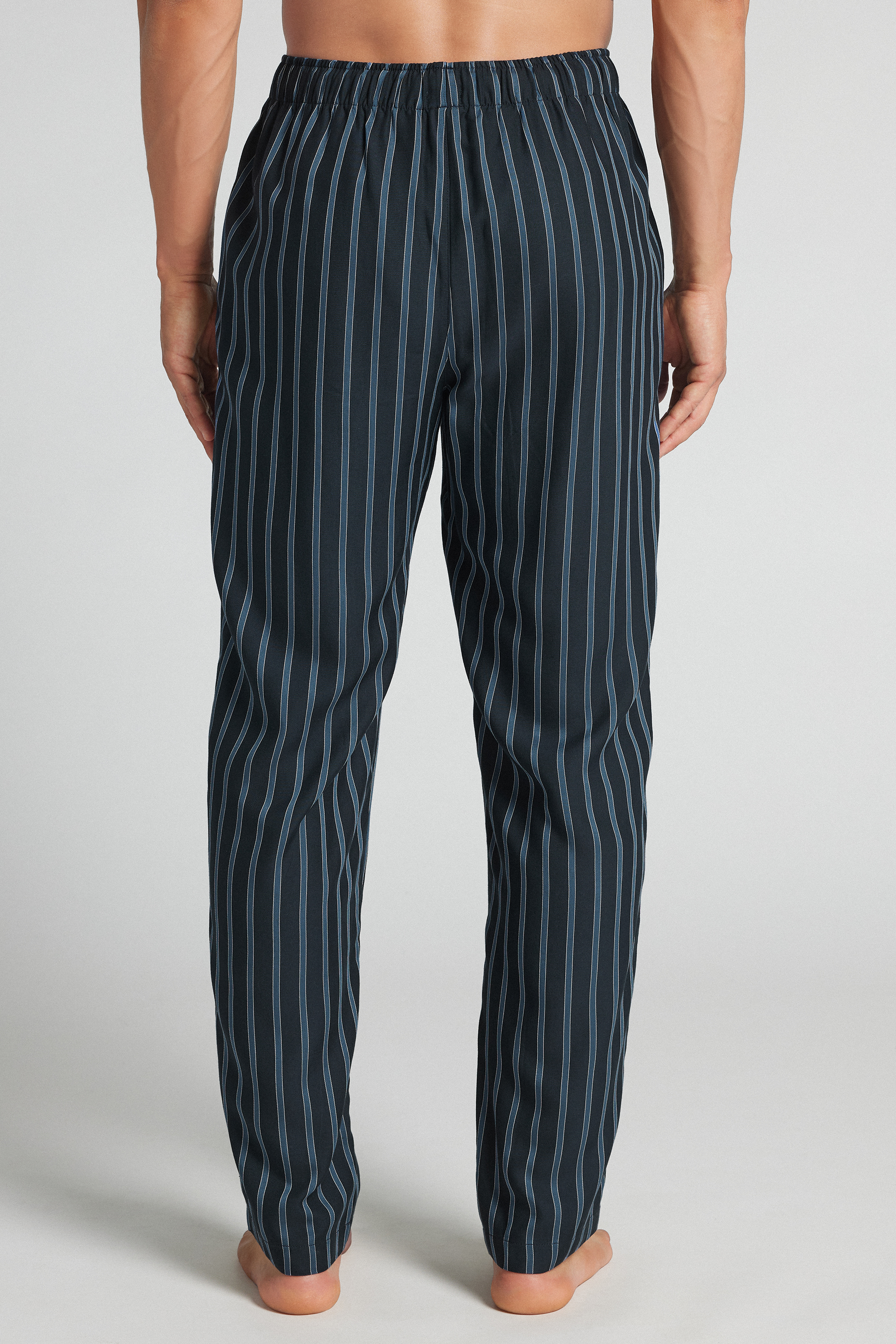 Alternative view of Full Length Pants in Blue Stripe Modal Fabric