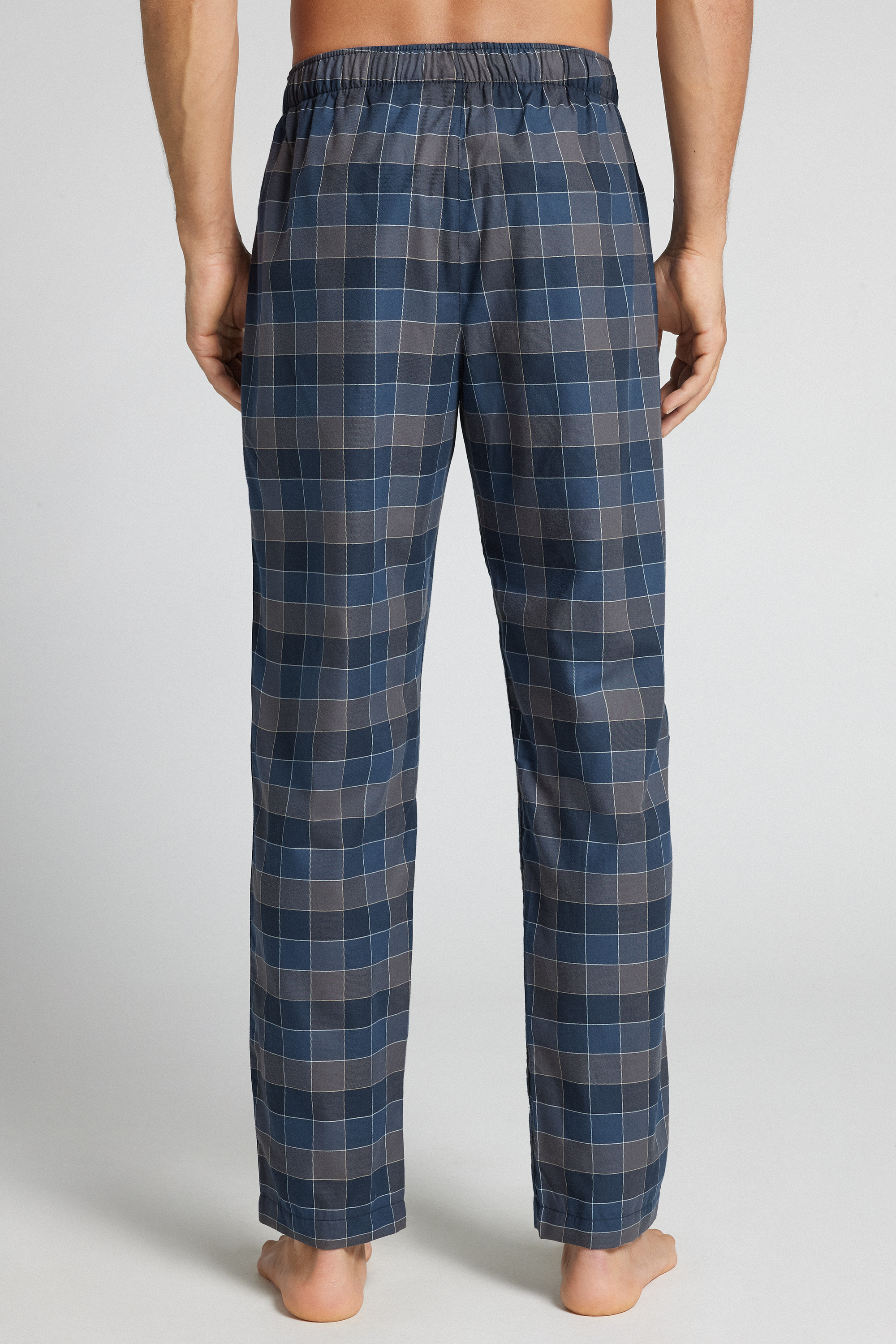 Alternative view of Full Length Pants in Blue and Gray Check Print Cloth