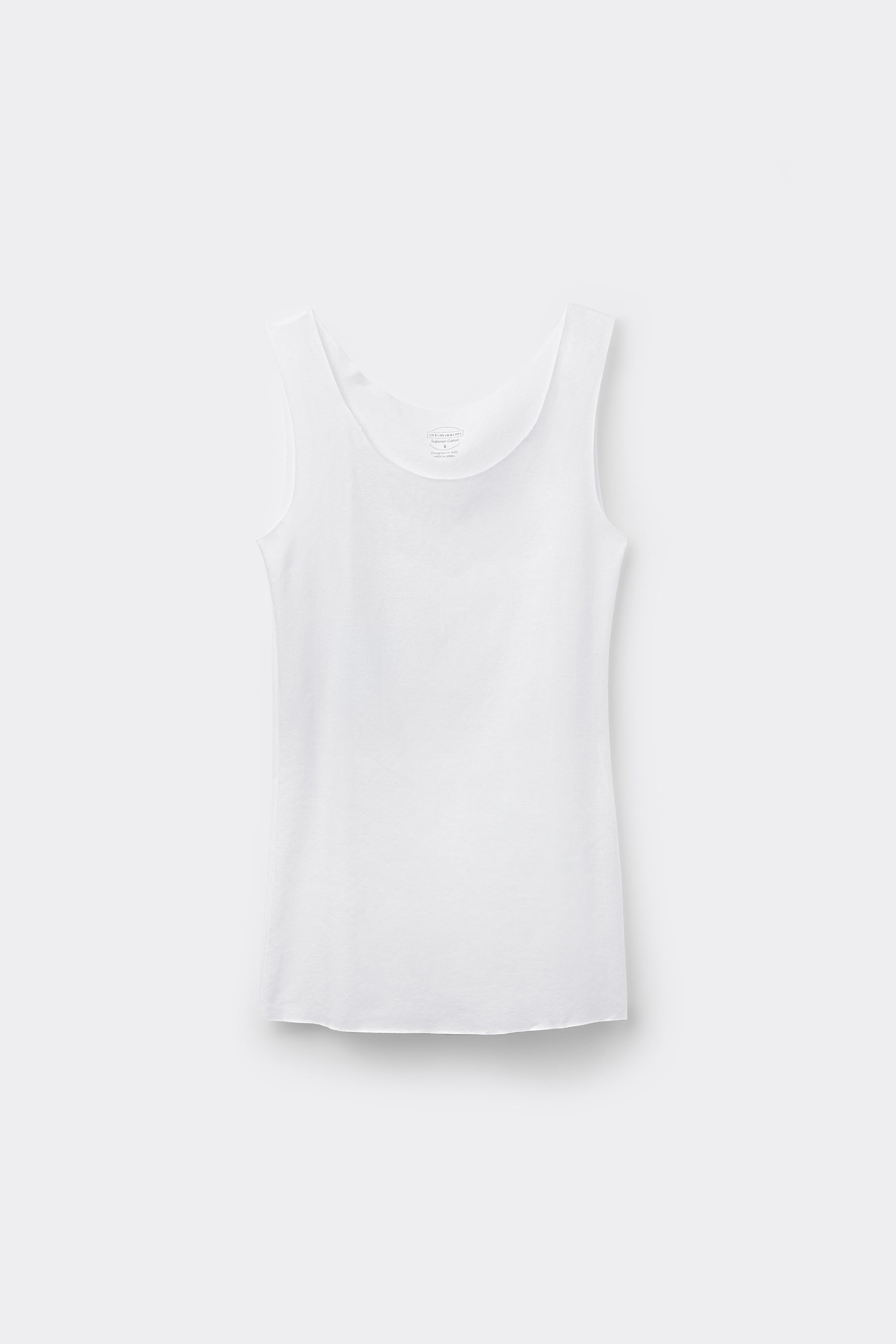 Raw Edge Round Neck Cotton Tank Top